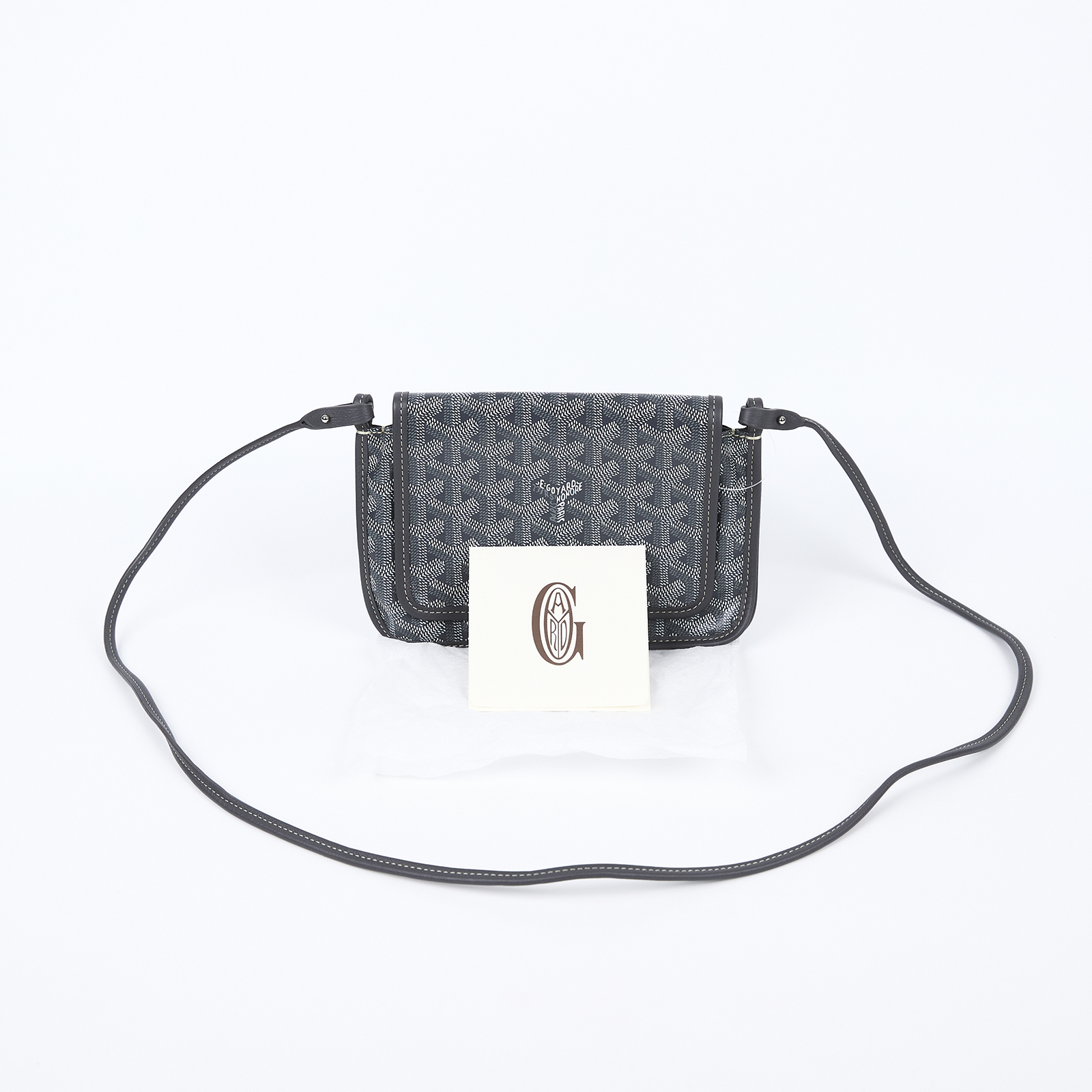 高雅德 GOYARD Plumet Pocket Wallet 肩背 隨身錢包 PLUMETPMLTY 灰PLUMET 防塵袋