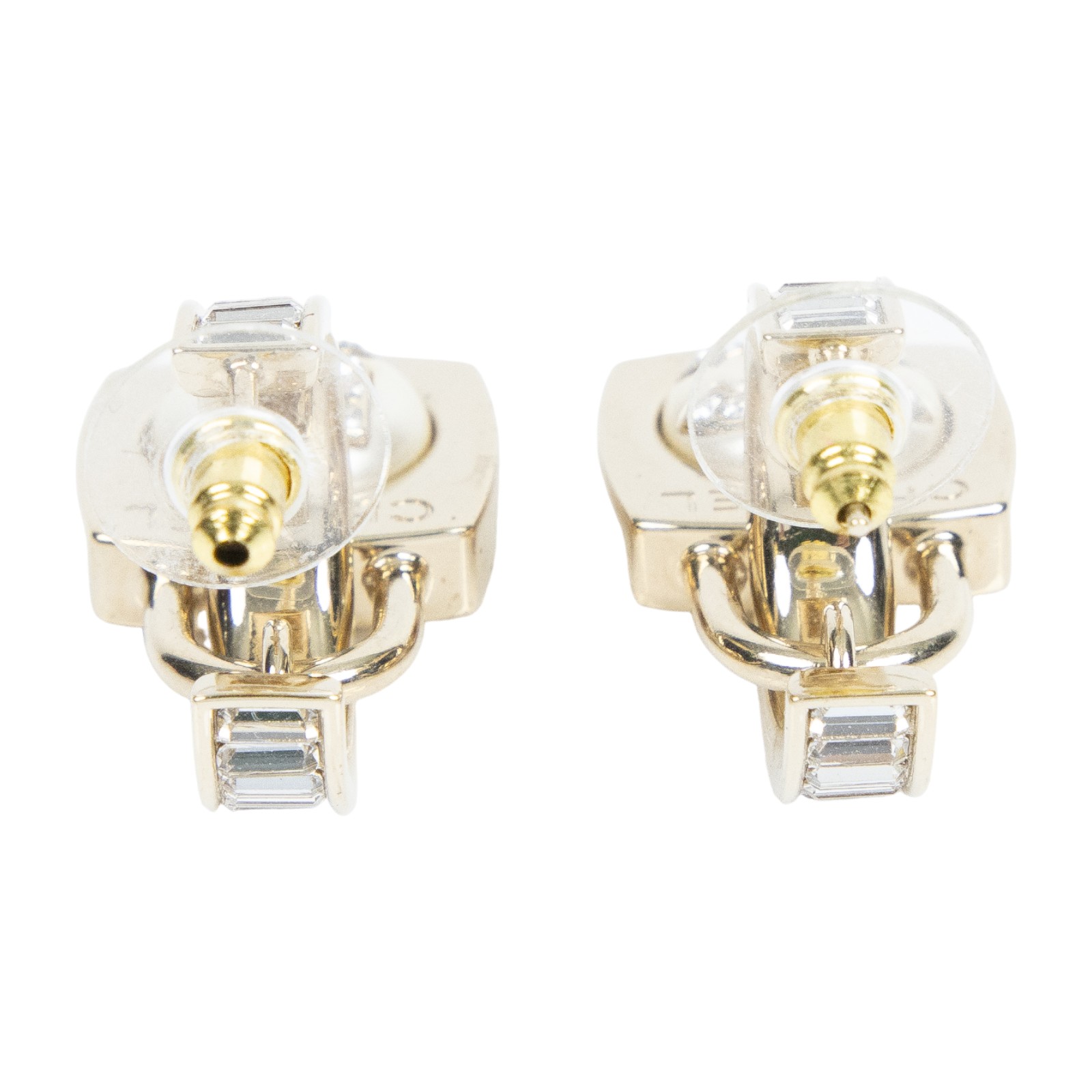 香奈兒 CHANEL CC 耳釘 耳環 B 23 S 方形復古雙C耳環 內襯