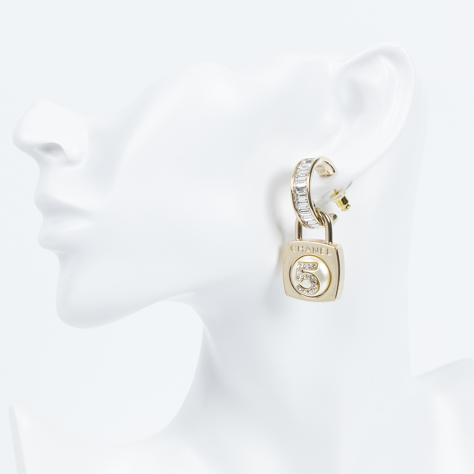 香奈兒 CHANEL CC 耳釘 耳環 B 23 S 方形復古雙C耳環 內襯