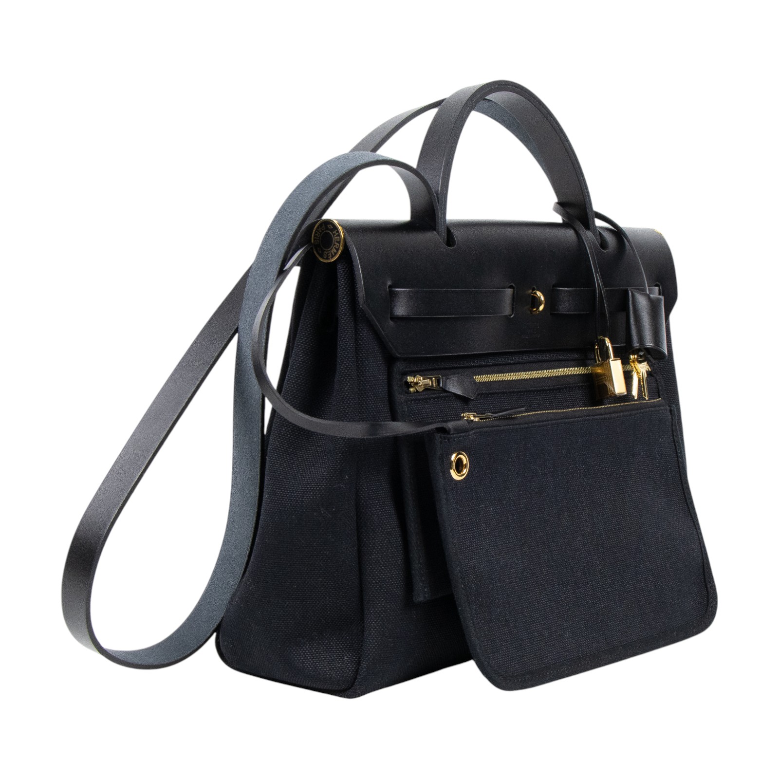 愛馬仕 Hermes Herbag Zip 31 HER31 K MN 004 KD K刻黑拚帆布HERBAG31 防塵袋/內袋/鎖組