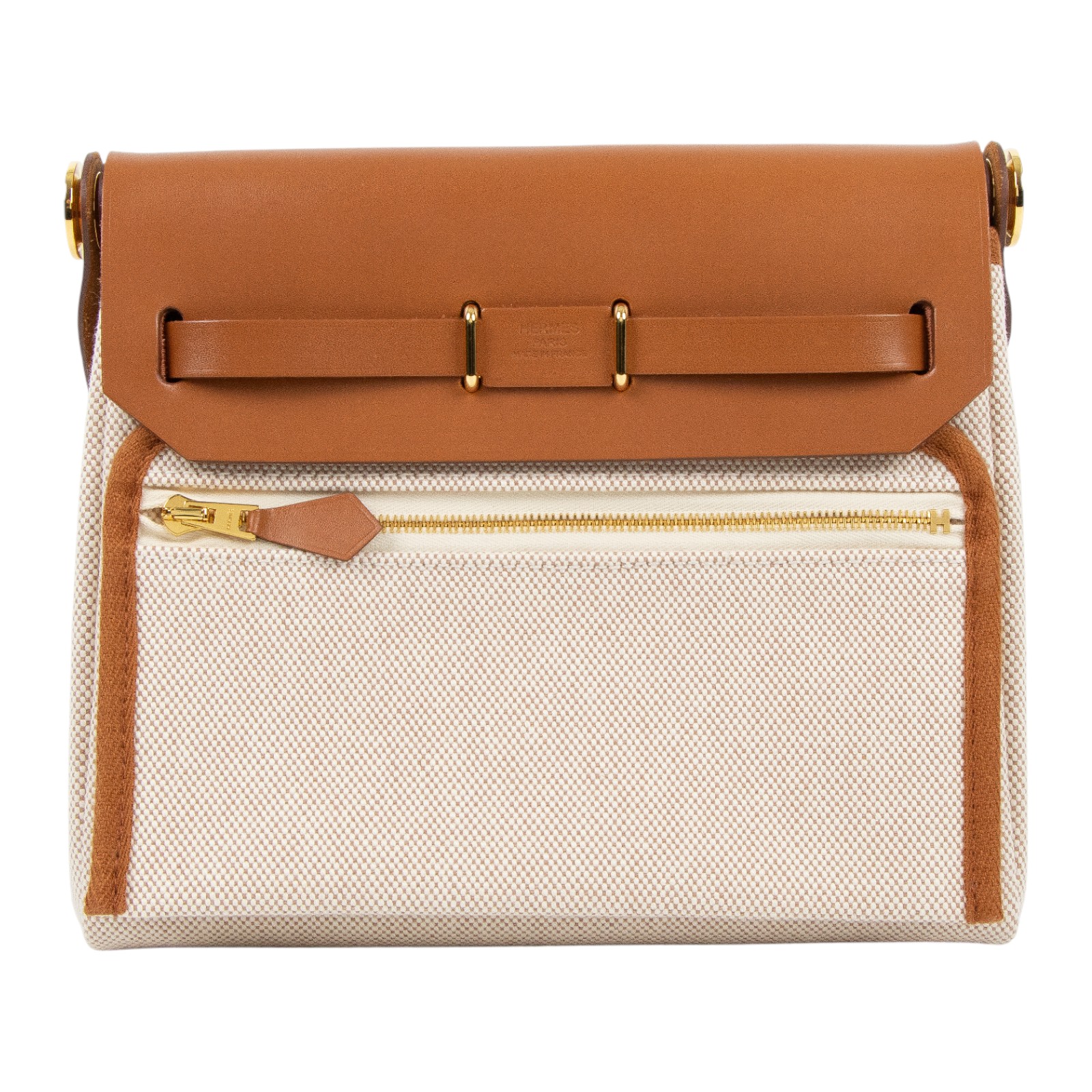 愛馬仕 Hermes Herbag Zip 20 金色五金 棕色 米色 H085414CCAA /WTS009AU  防塵袋/購買證明影本