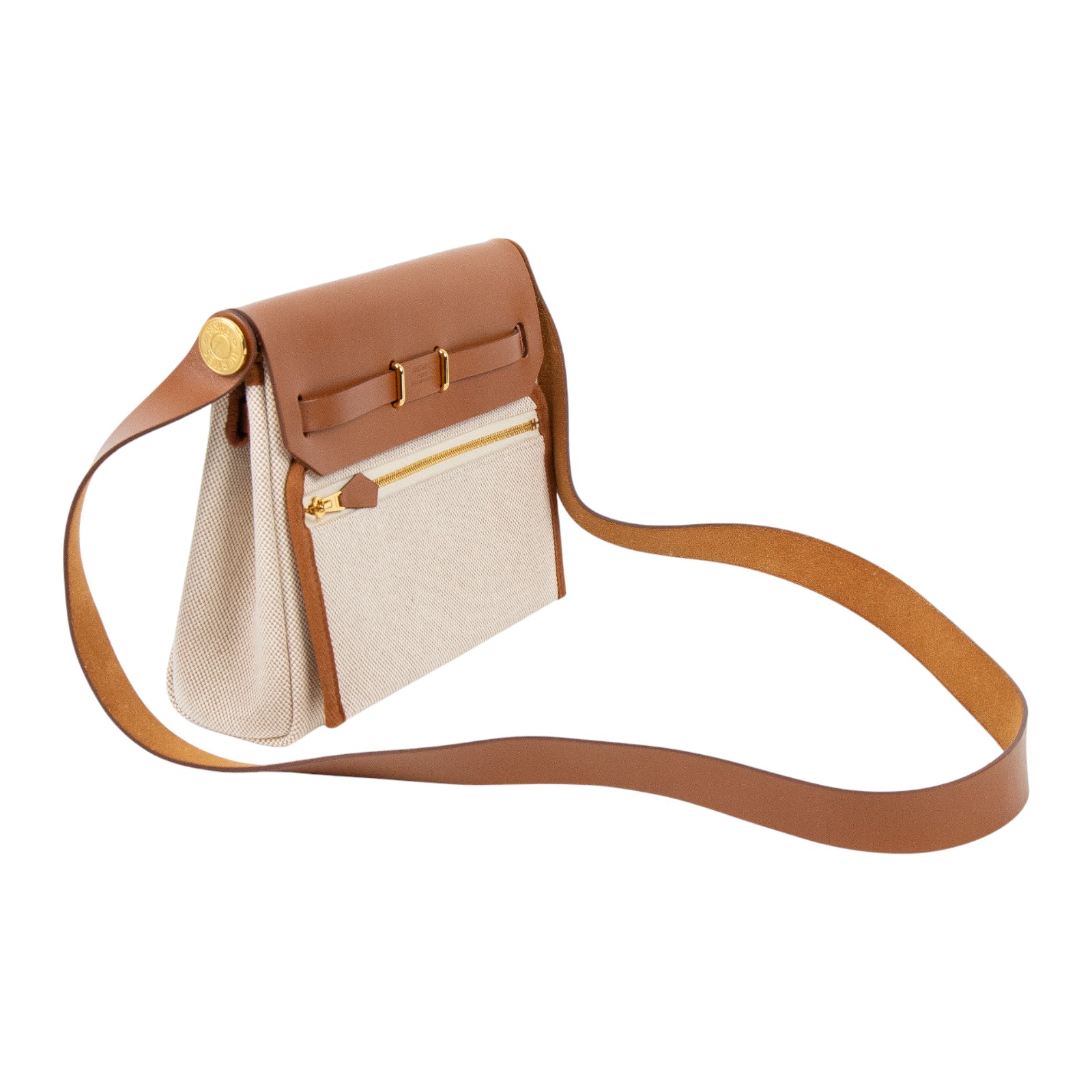 愛馬仕 Hermes Herbag Zip 20 金色五金 棕色 米色 H085414CCAA /WTS009AU  防塵袋/購買證明影本