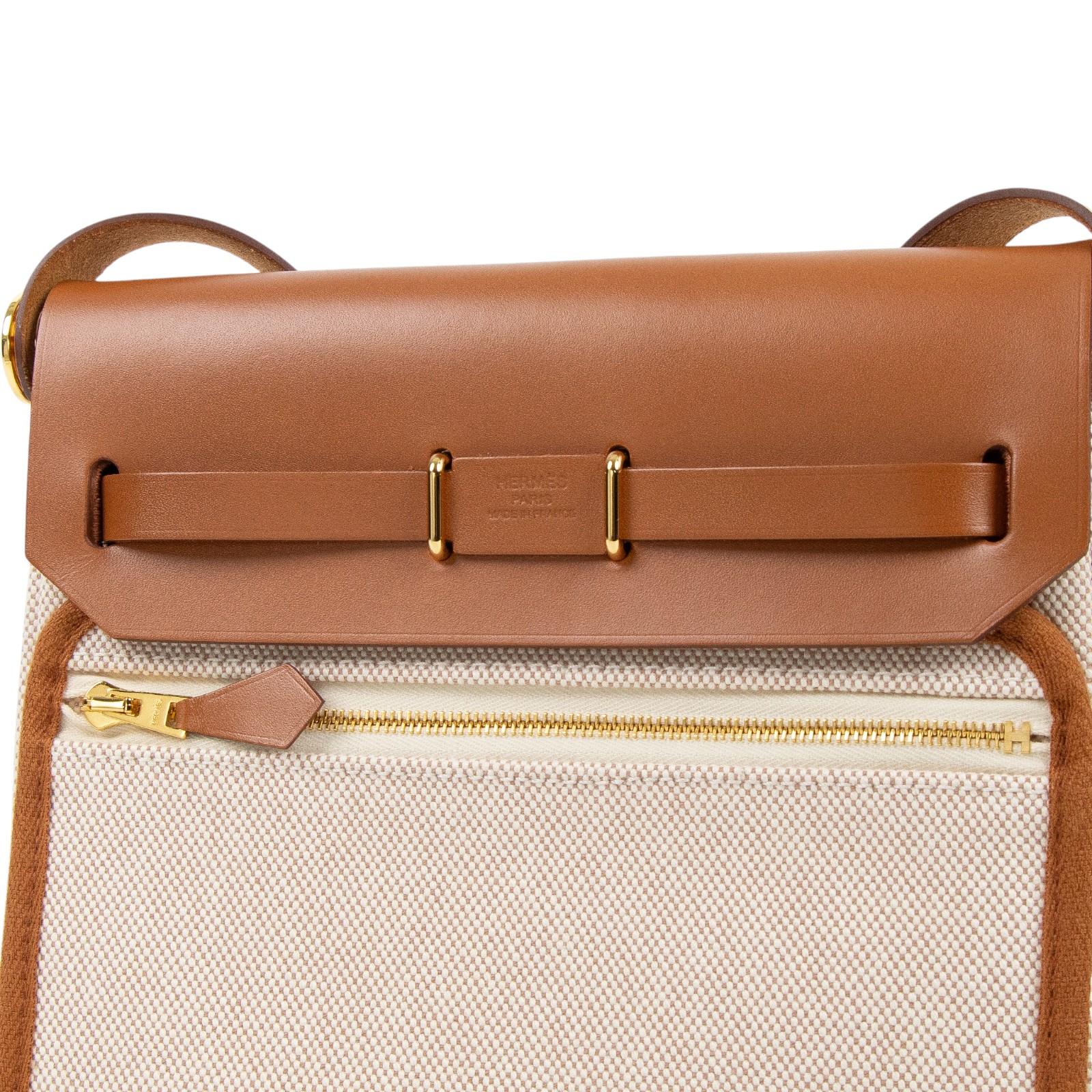 愛馬仕 Hermes Herbag Zip 20 金色五金 棕色 米色 H085414CCAA /WTS009AU  防塵袋/購買證明影本