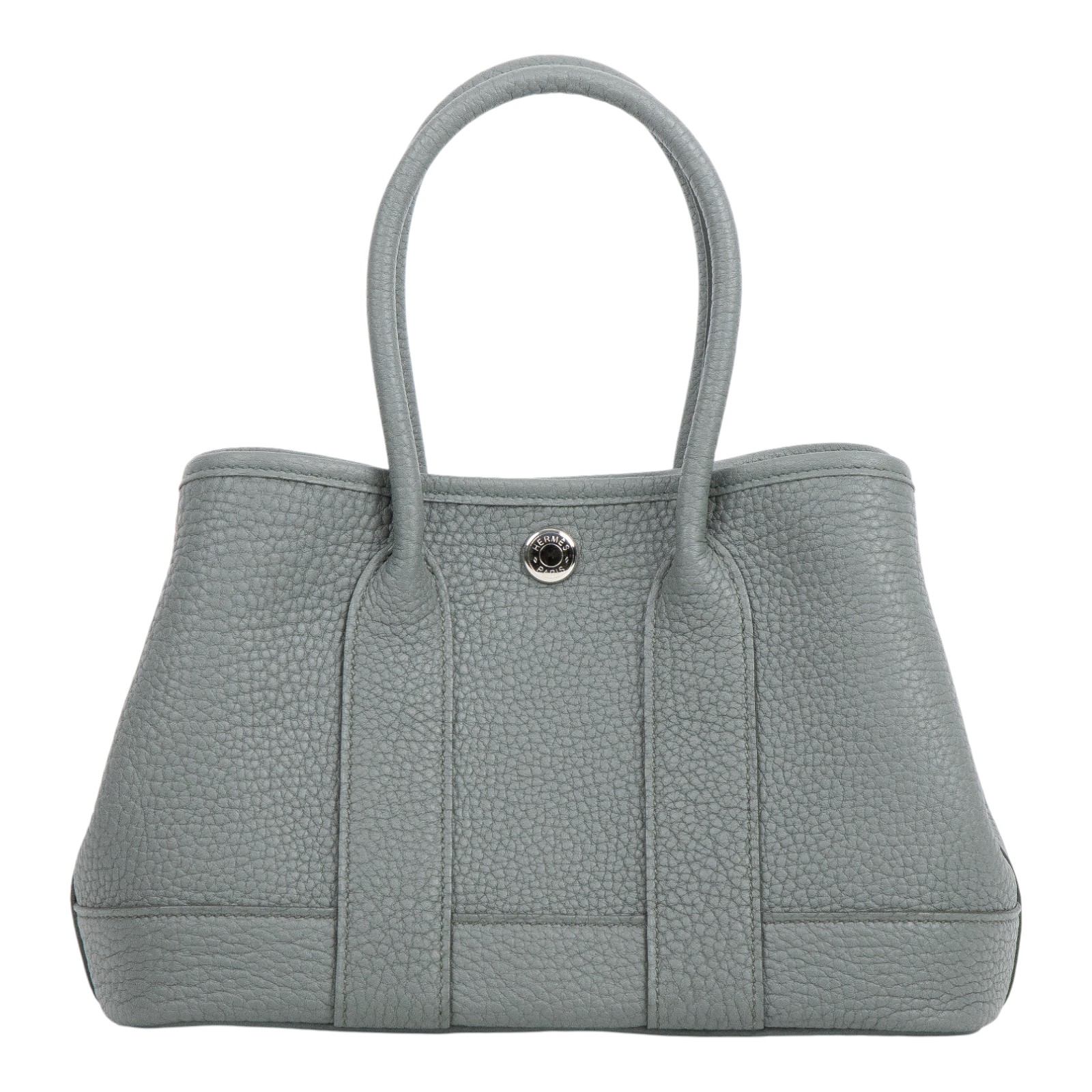 愛馬仕 Hermes Garden Party 花園派對包 23 銀色五金 杏仁綠 H086422CK63 /WAM010UH  防塵袋/購買證明影本