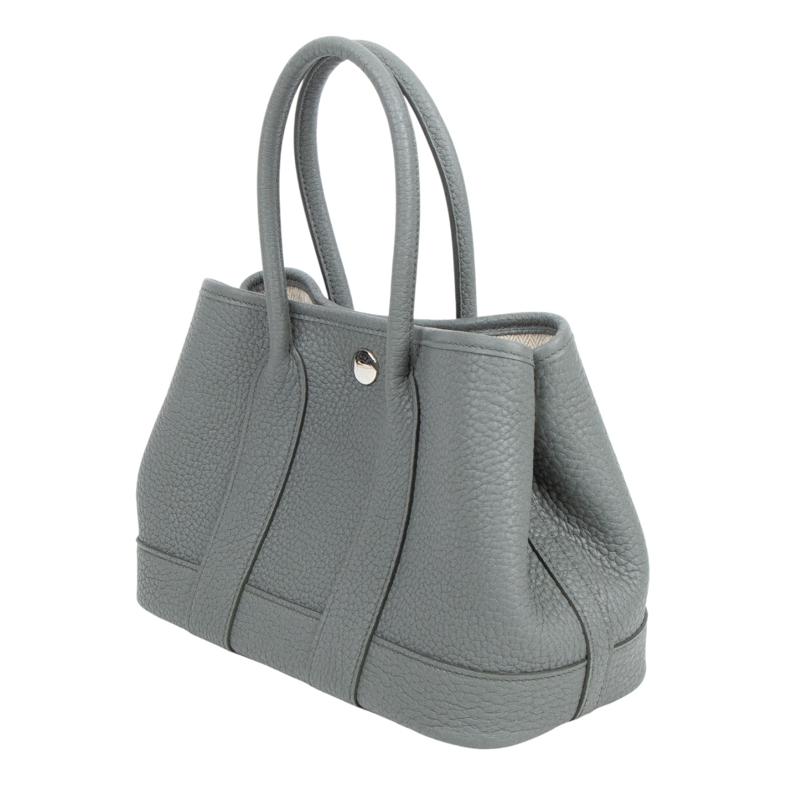 愛馬仕 Hermes Garden Party 花園派對包 23 銀色五金 杏仁綠 H086422CK63 /WAM010UH  防塵袋/購買證明影本