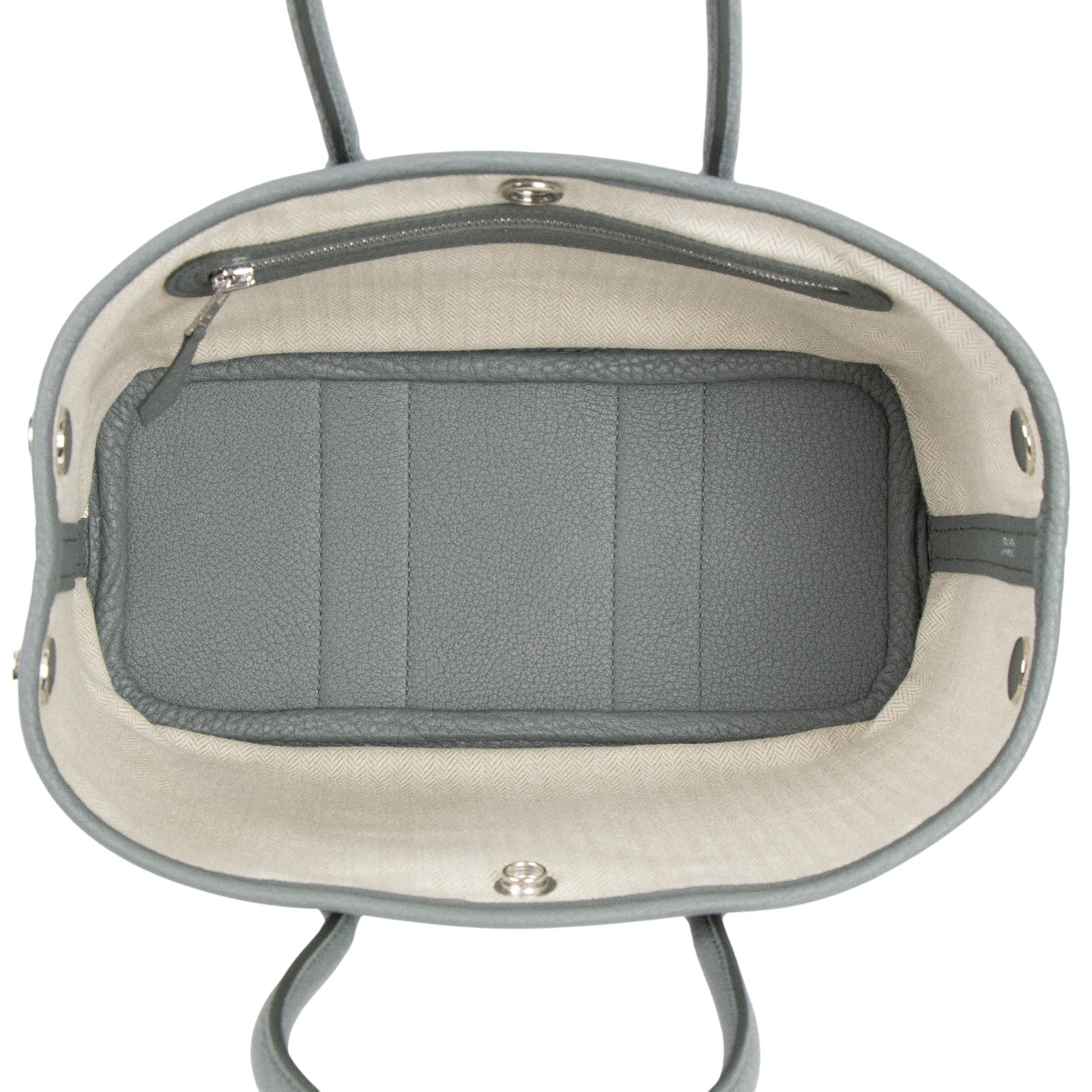 愛馬仕 Hermes Garden Party 花園派對包 23 銀色五金 杏仁綠 H086422CK63 /WAM010UH  防塵袋/購買證明影本