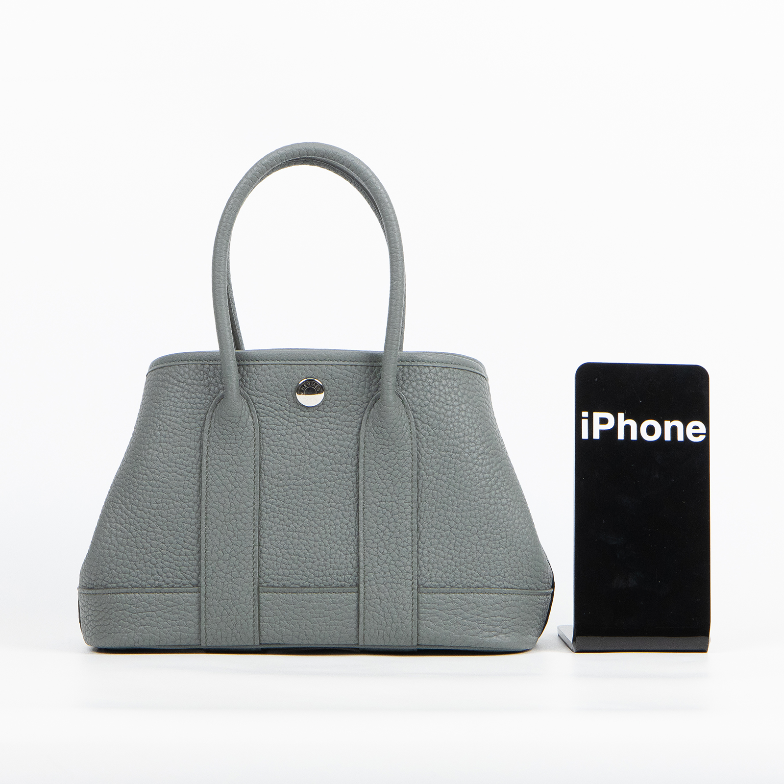 愛馬仕 Hermes Garden Party 花園派對包 23 銀色五金 杏仁綠 H086422CK63 /WAM010UH  防塵袋/購買證明影本