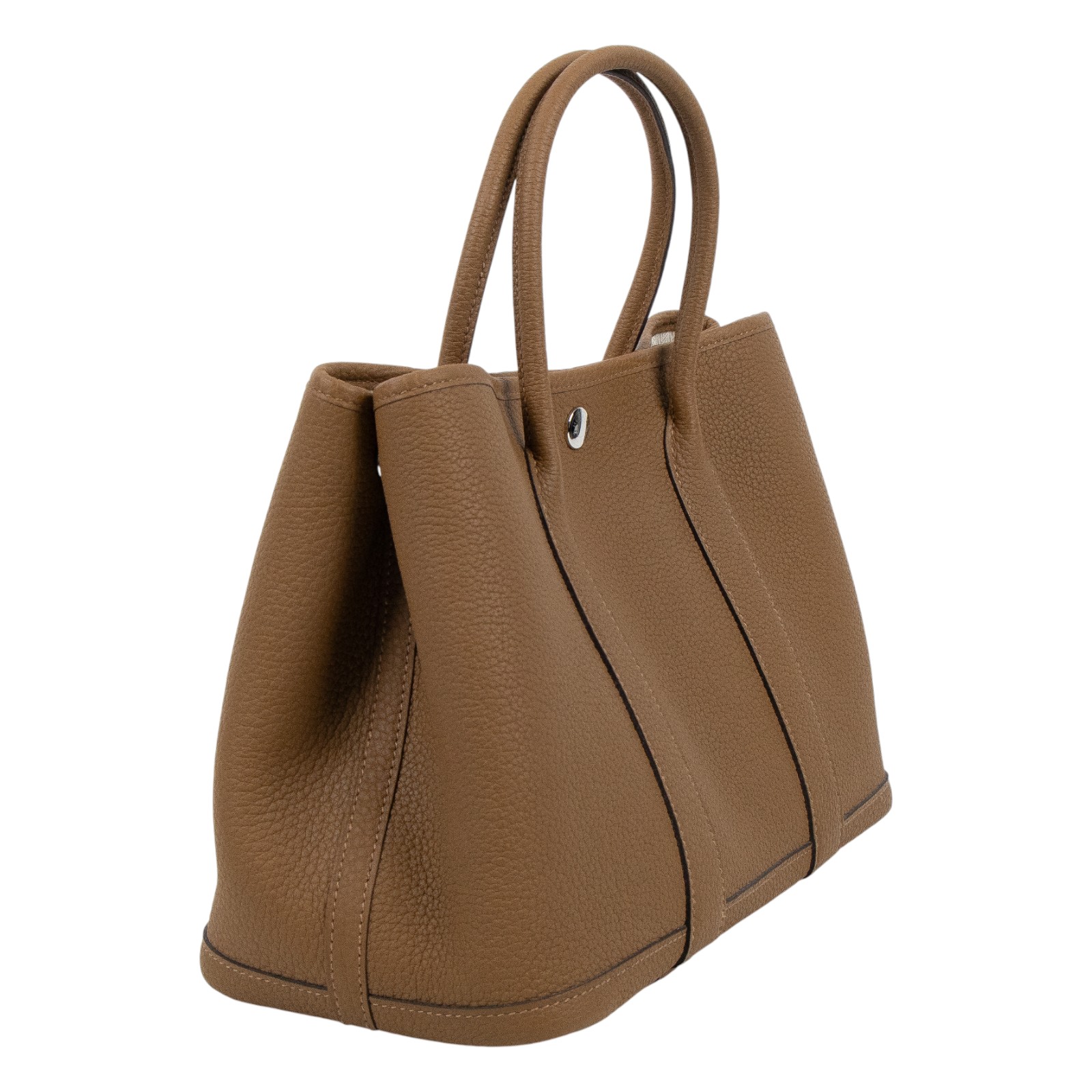 愛馬仕 Hermes Garden Party 花園派對包 30 栗子棕色 銀色五金 H051568CK3G 防塵袋/購買證明影本