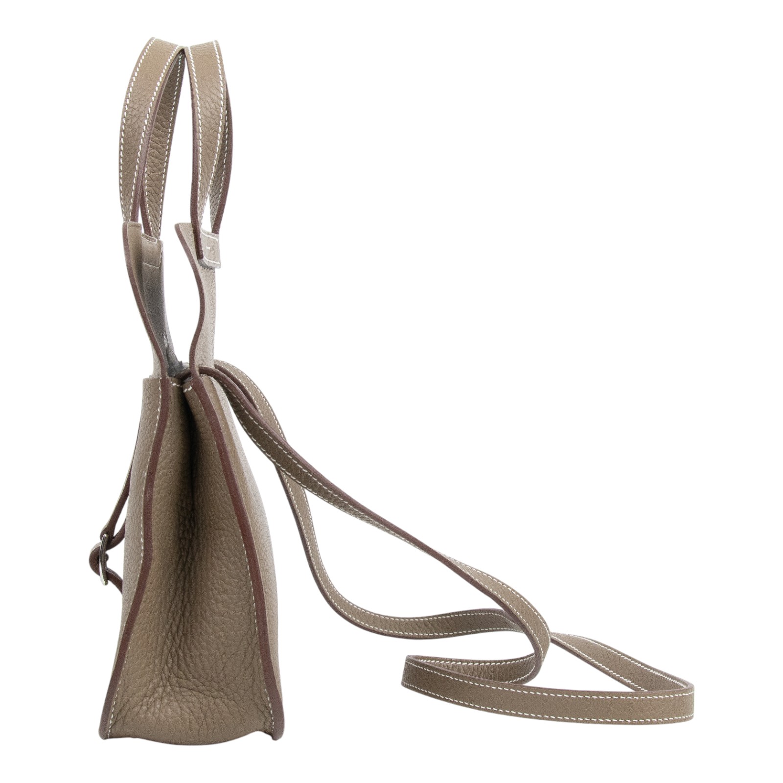 愛馬仕 Hermes Halzan 25 手拿 手提 肩背 斜背包 銀色五金 大象灰 H082027CK18 /KSI003DB  防塵袋/背帶/購買證明影本