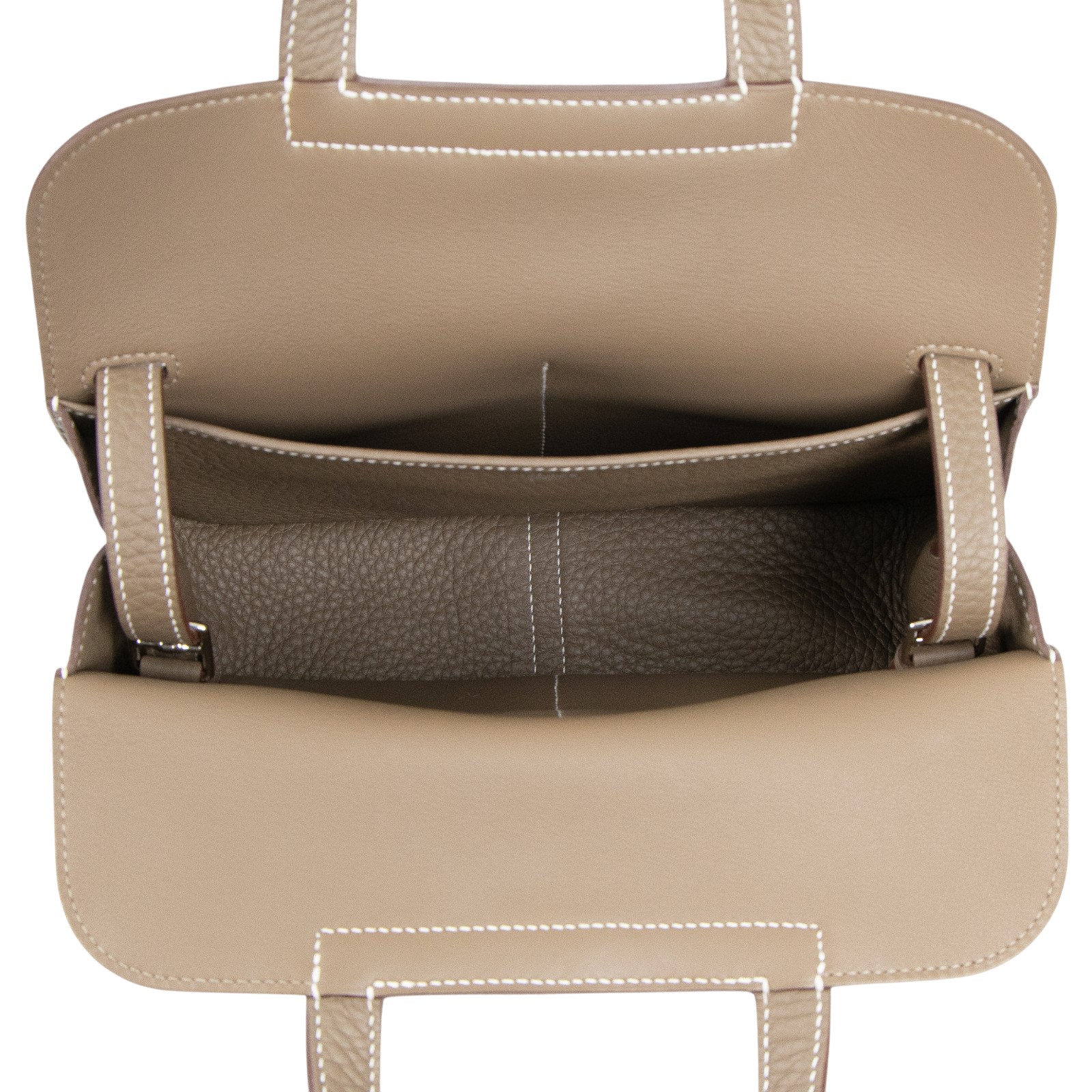 愛馬仕 Hermes Halzan 25 手拿 手提 肩背 斜背包 銀色五金 大象灰 H082027CK18 /KSI003DB  防塵袋/背帶/購買證明影本