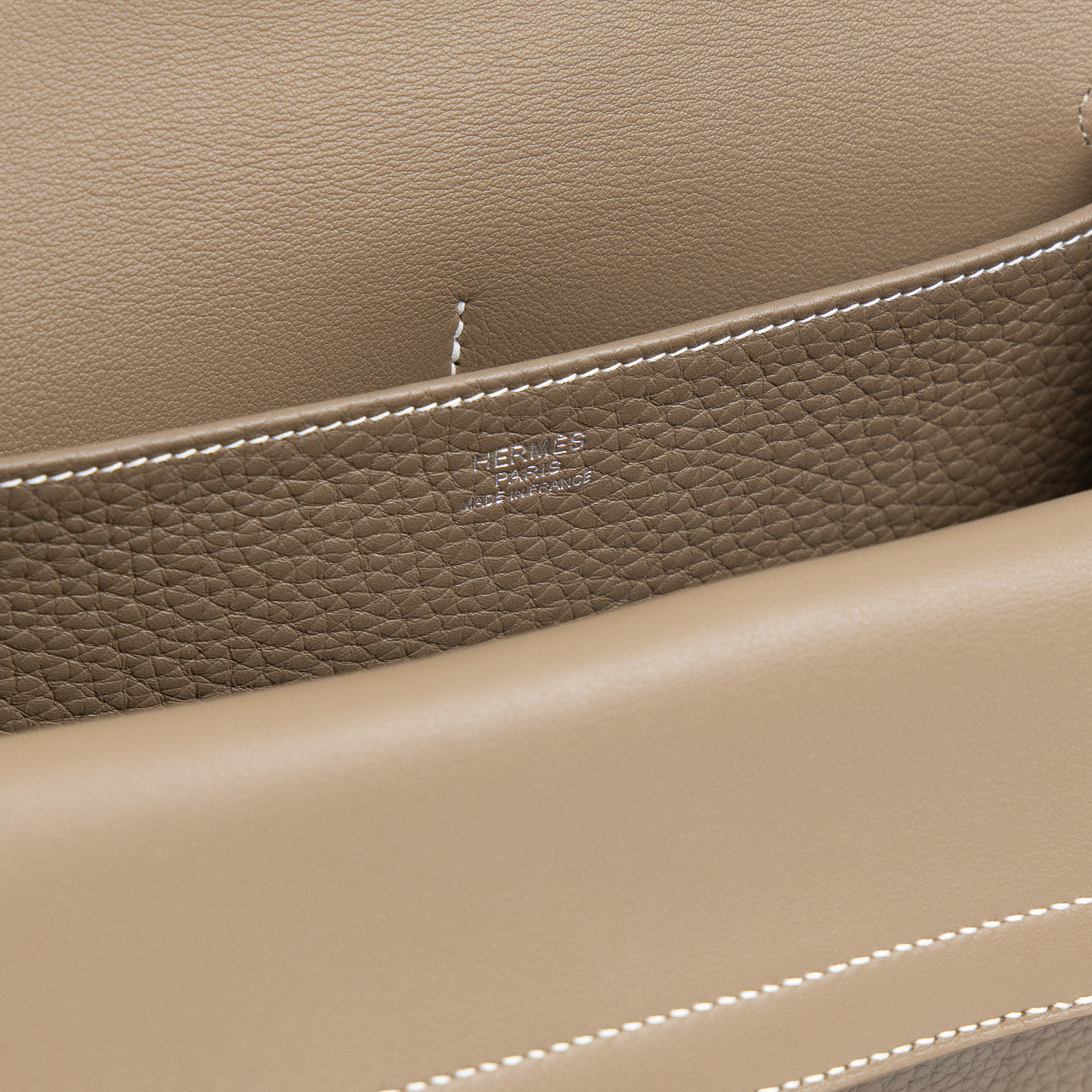 愛馬仕 Hermes Halzan 25 手拿 手提 肩背 斜背包 銀色五金 大象灰 H082027CK18 /KSI003DB  防塵袋/背帶/購買證明影本