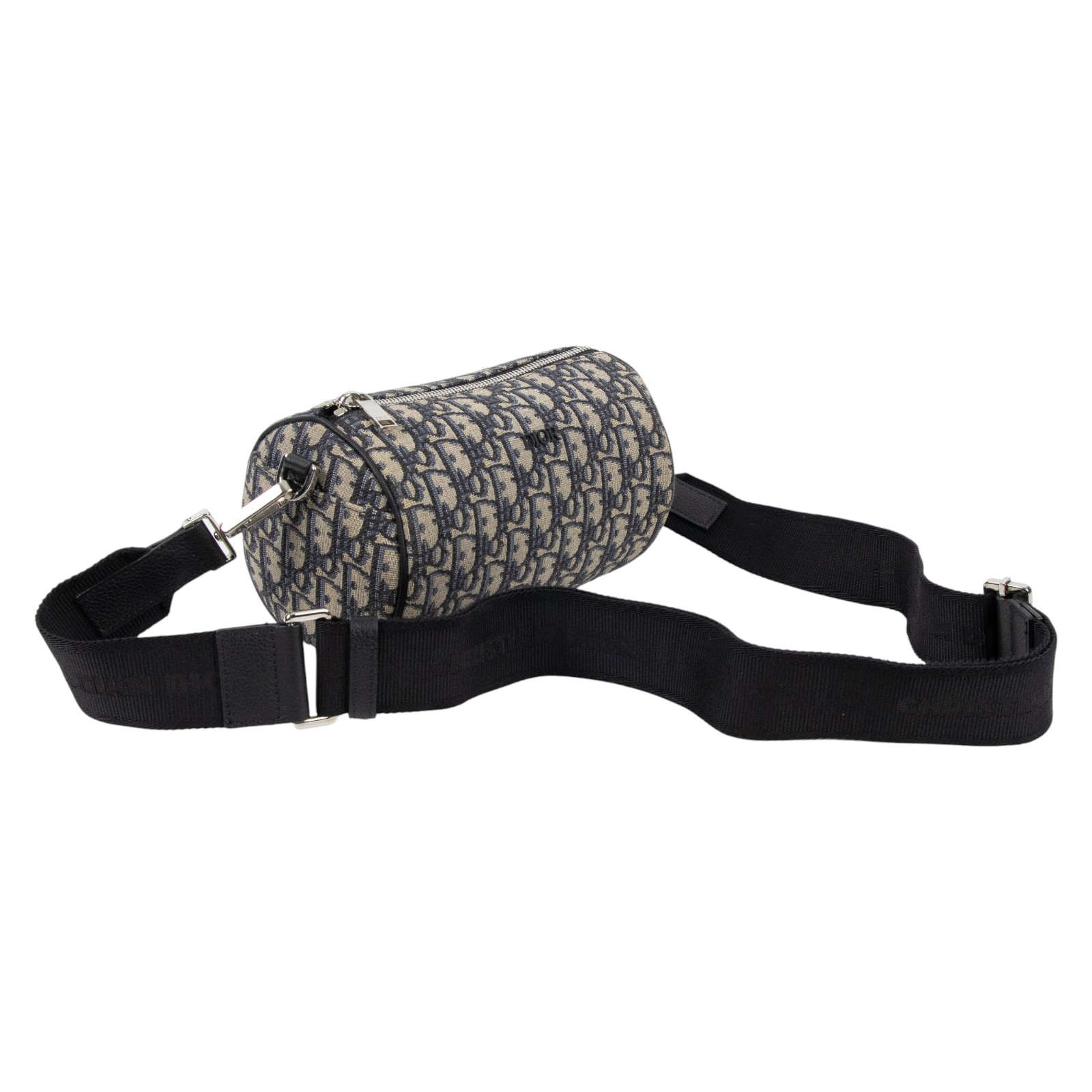 迪奧 CHRISTIAN DIOR Roller Bag 斜背包滾筒包 1ROPO061YKY 藍OBLIQUE ROLLER 圓筒包 防塵袋