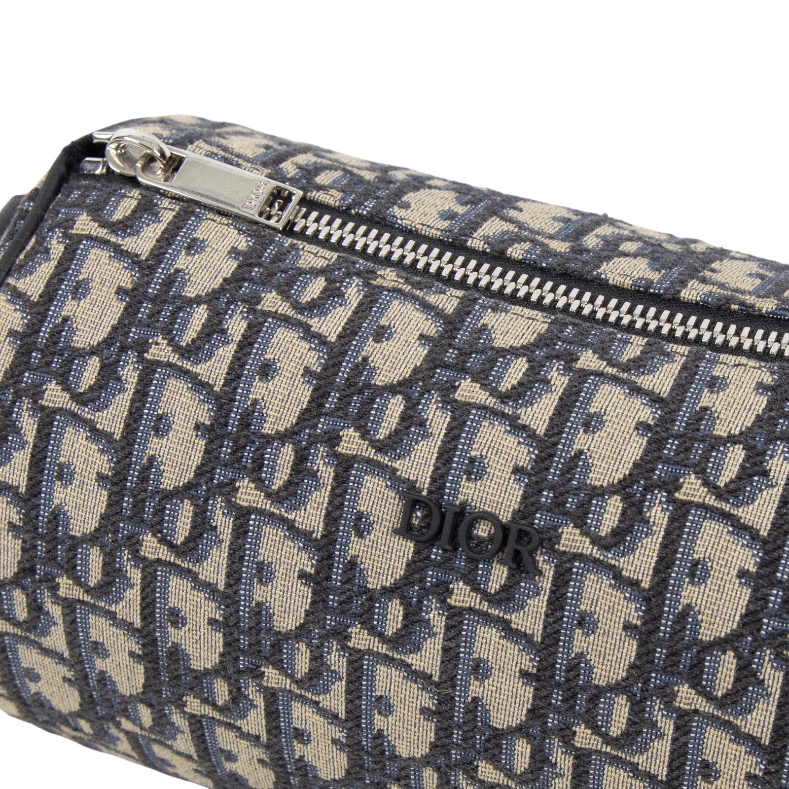 迪奧 CHRISTIAN DIOR Roller Bag 斜背包滾筒包 1ROPO061YKY 藍OBLIQUE ROLLER 圓筒包 防塵袋