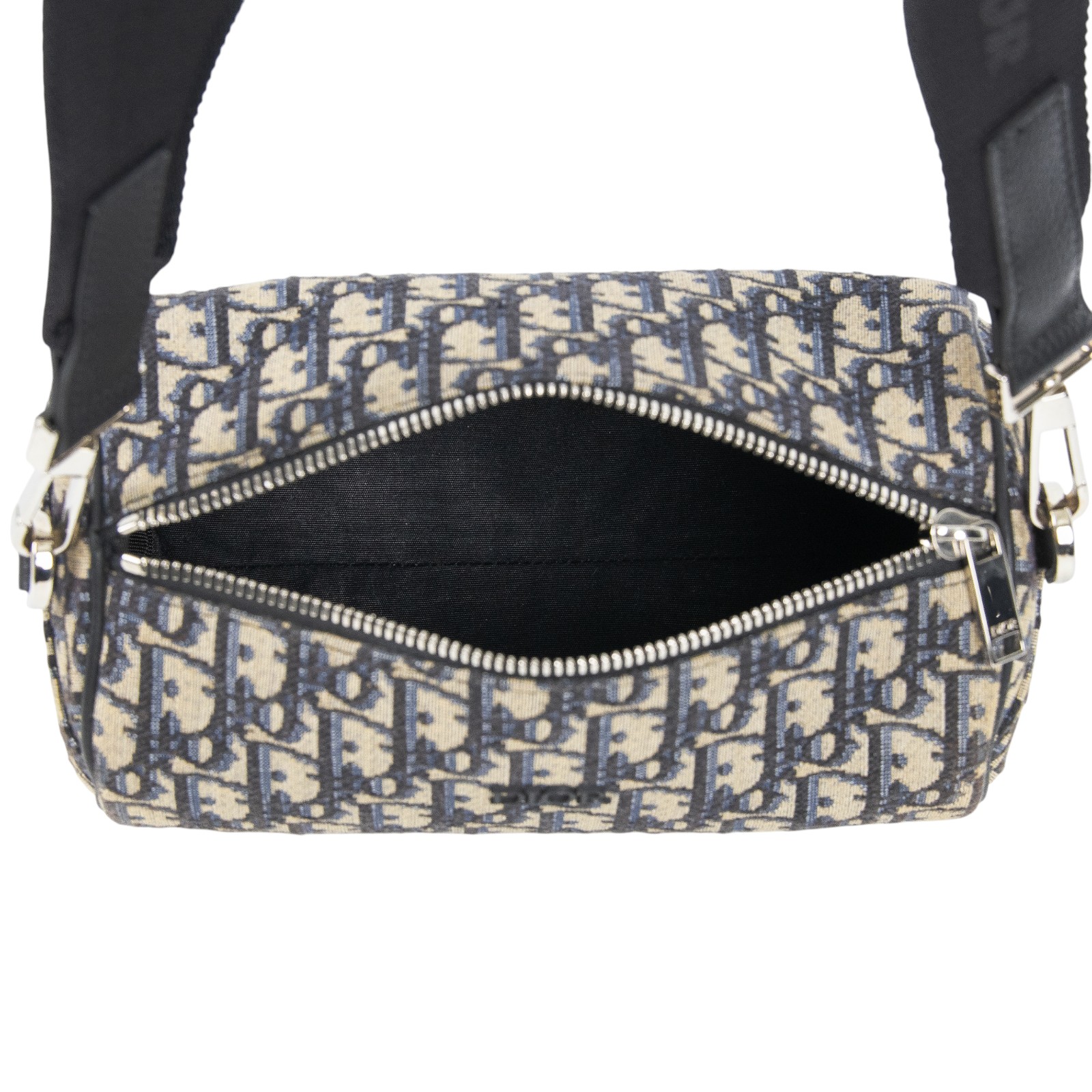 迪奧 CHRISTIAN DIOR Roller Bag 斜背包滾筒包 1ROPO061YKY 藍OBLIQUE ROLLER 圓筒包 防塵袋