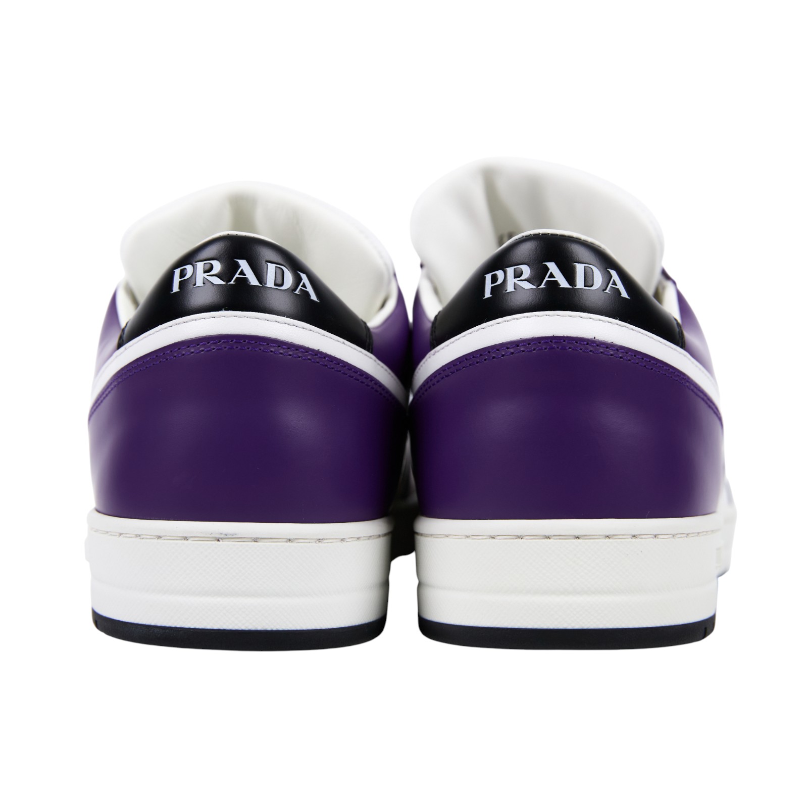 普拉達 PRADA Downtown 皮革 運動鞋 2EE364_3LKG_435 紫拼黑Downtown皮革運動鞋#9.5 防塵袋/原廠盒子