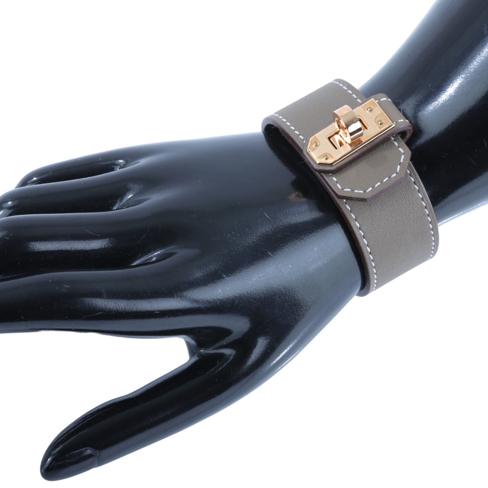 愛馬仕 Hermes Kelly Twist 手環 小型 金色五金 大象灰 H011078CC18T2 B UY 009 TM  原廠盒子/防塵袋