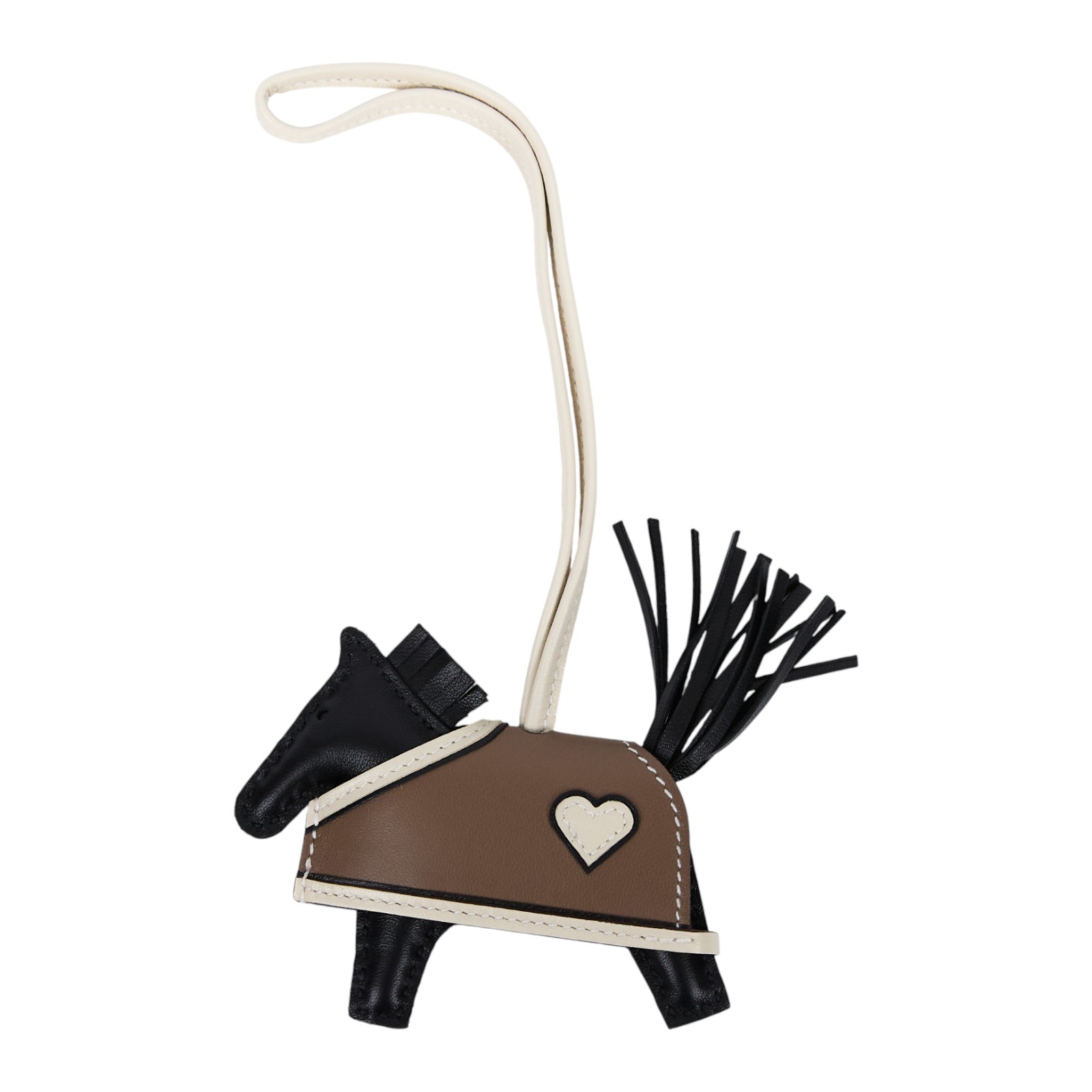 愛馬仕 Hermes Rodeo Robeo Coeur PM 飛馬 吊飾 黑色 奶昔白 大象灰 H086714CAAD K AM 004 UH  無附屬品