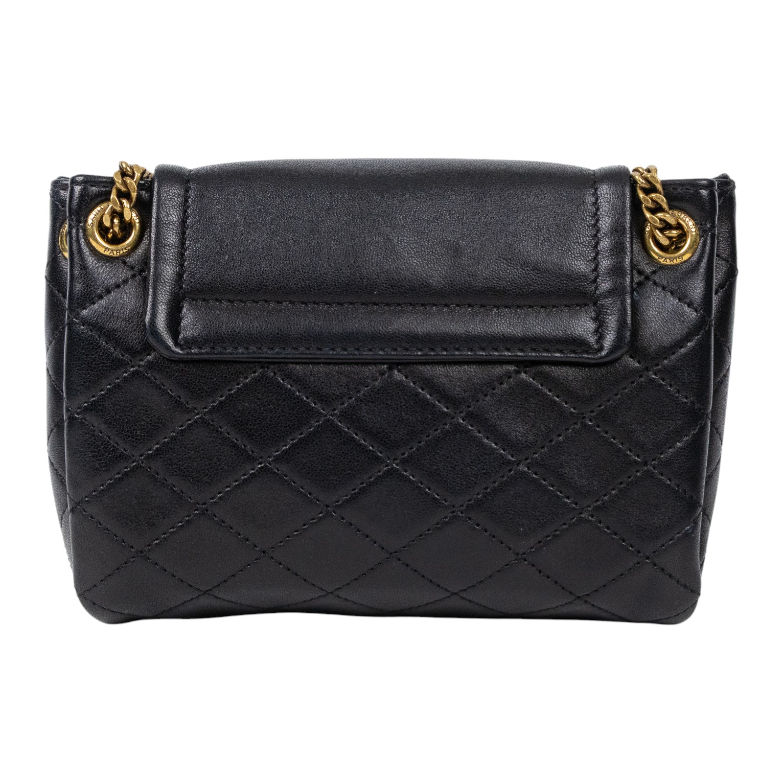 聖羅蘭 YSL SAINT LAURENT Nolia 小羊皮 迷你 手袋 肩背包 金色五金 6727381EL07 黑NOLITA MINI 原廠盒子/防塵袋