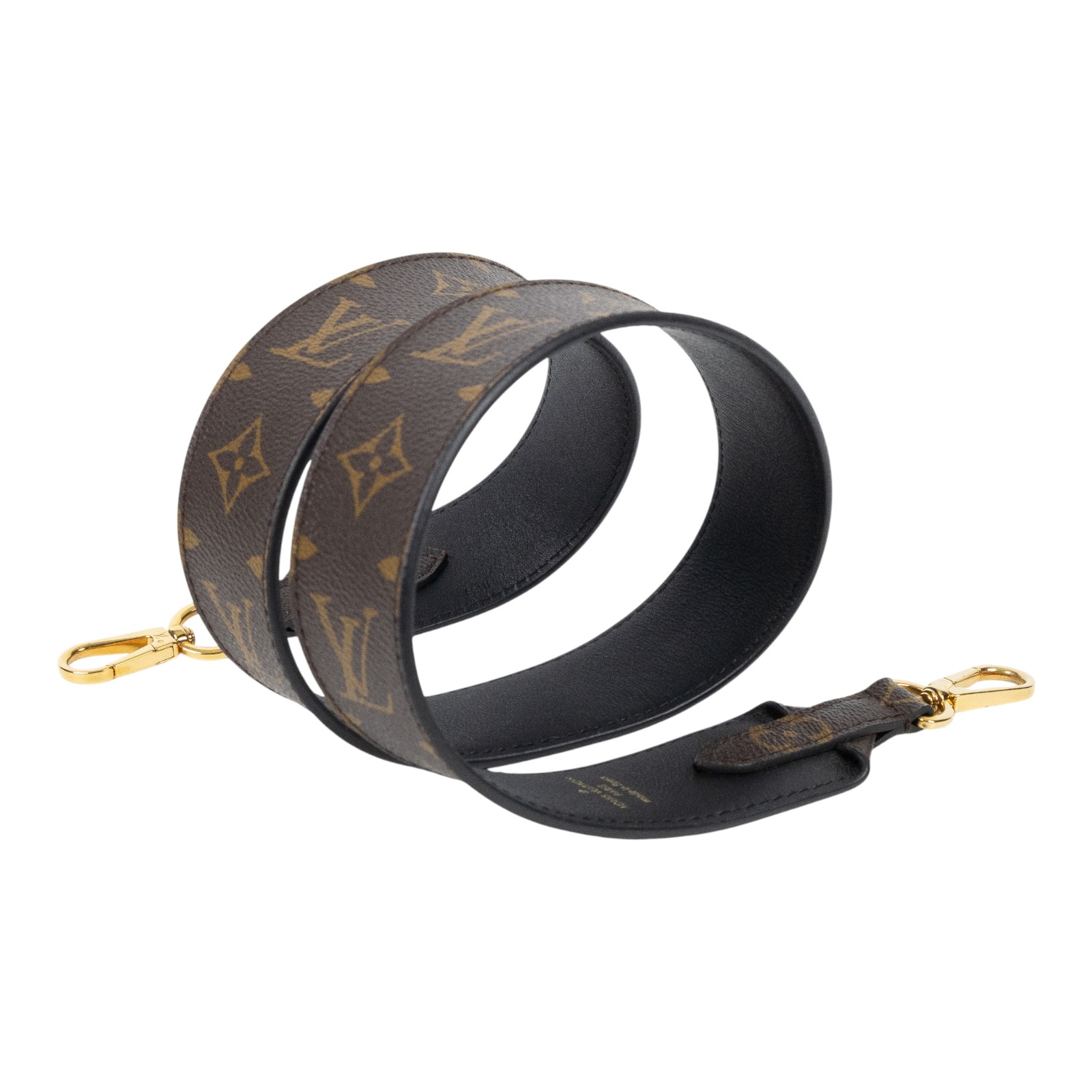 路易威登 LOUIS VUITTON Monogram 肩背帶 黑色 J02288 原花寬背帶 防塵袋