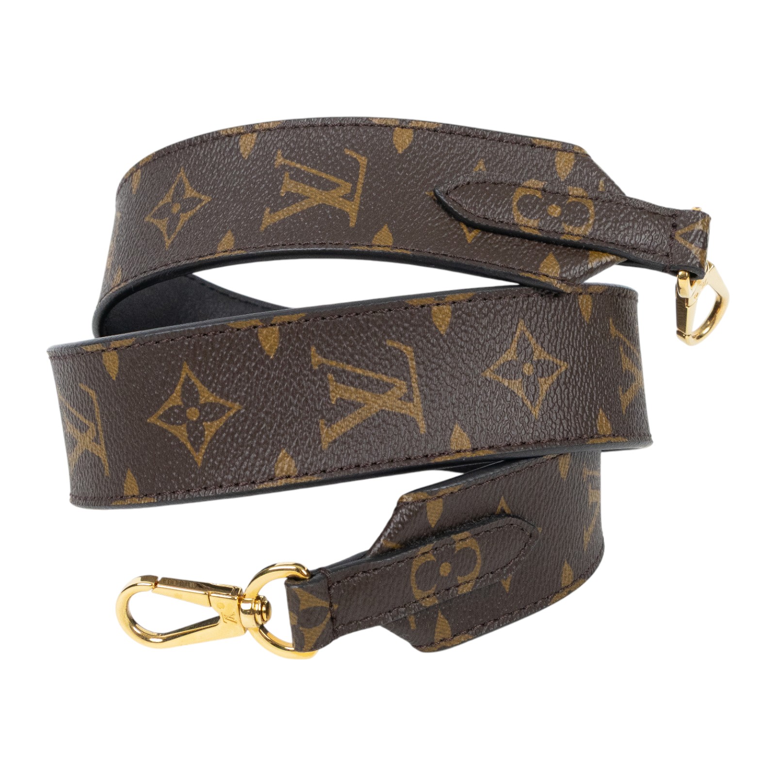 路易威登 LOUIS VUITTON Monogram 肩背帶 黑色 J02288 原花寬背帶 防塵袋