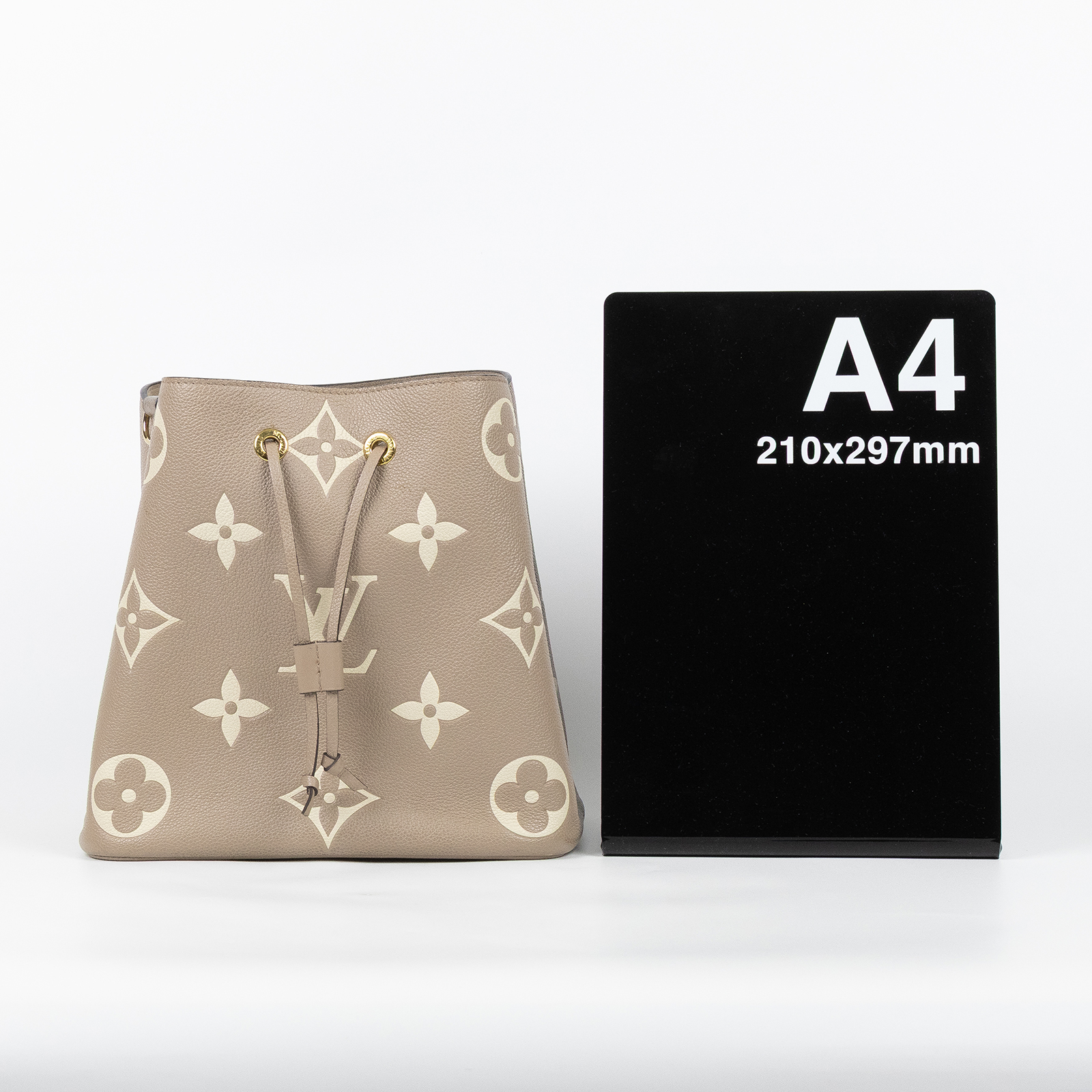 路易威登 LOUIS VUITTON NéoNoé MM 雙色 束口水桶包 M45555 晶片款 斑鳩灰NEONOE MM 防塵袋/內袋/購買證明正本/背帶