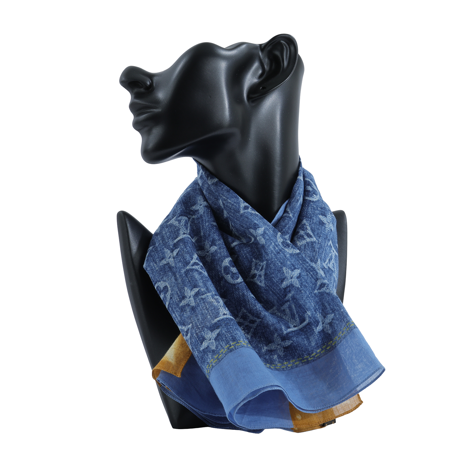 路易威登 LOUIS VUITTON Monogram 老花 絲巾 M71896 單寧圖案方巾 無附屬品