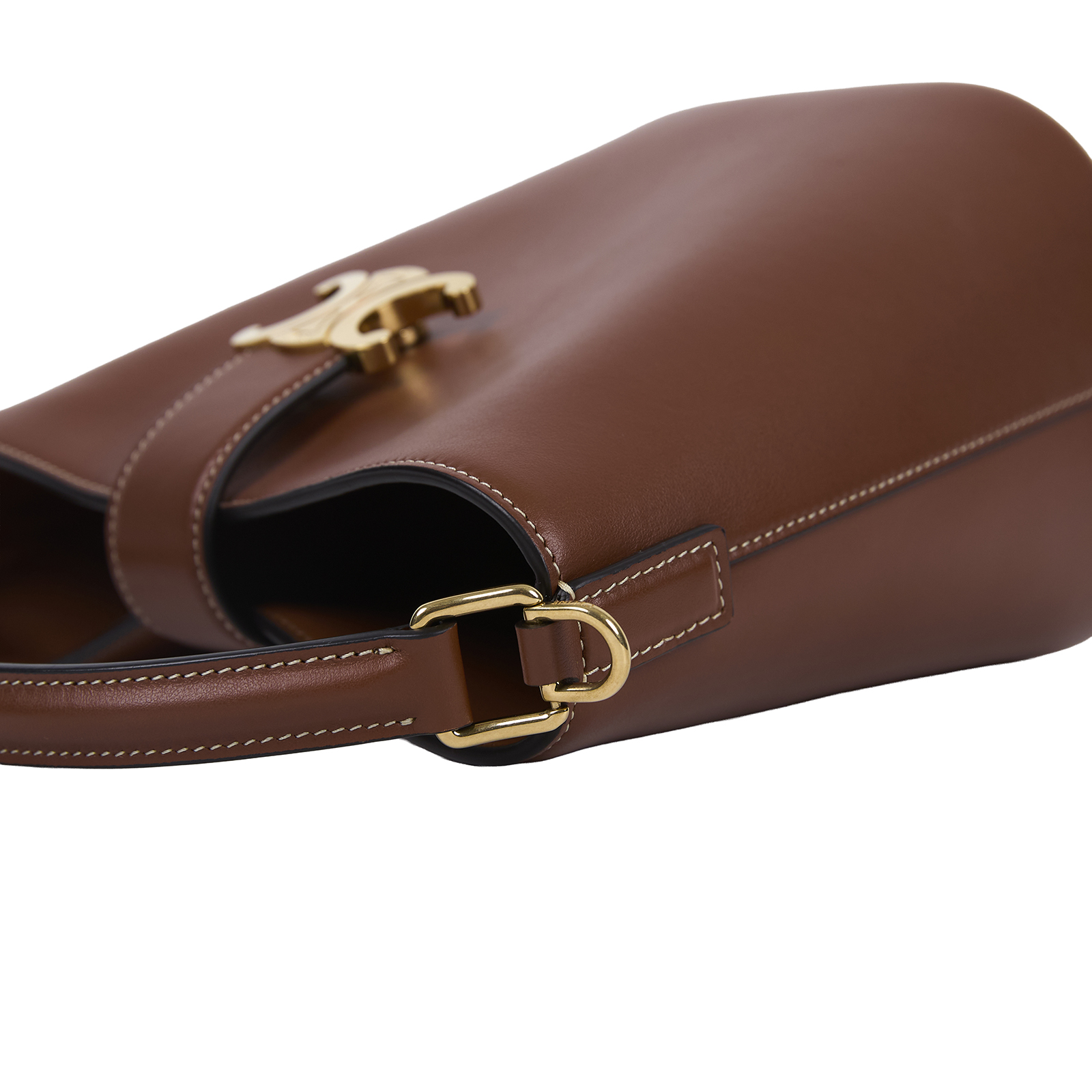 思琳 CELINE Louise 光滑牛皮革 水桶包 小型 119173FX9 焦糖SMALL LOUISE水桶2WAY包 防塵袋/購買證明正本/保證卡/背帶