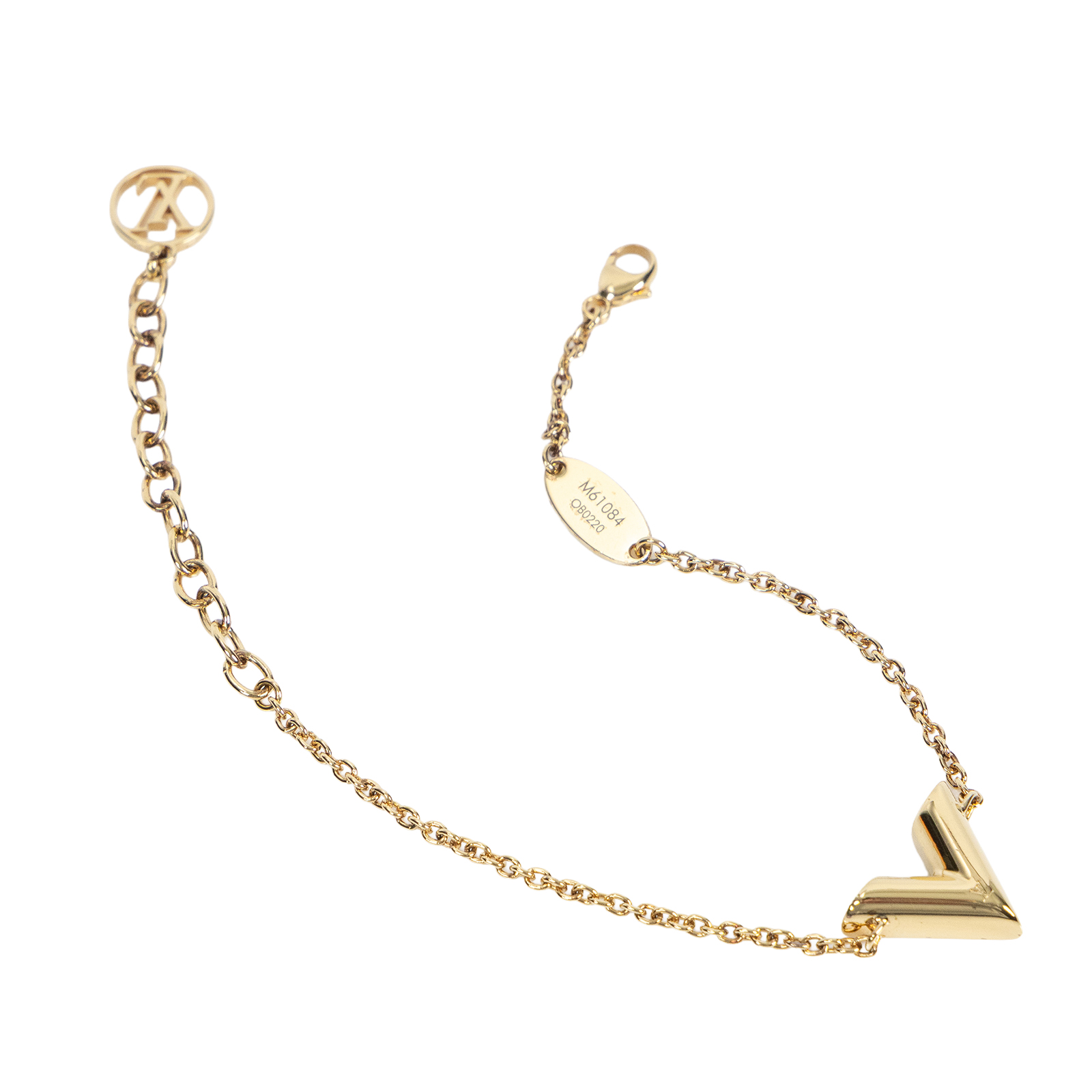 路易威登 LOUIS VUITTON Essential V 手鍊 金色 M61084 金ESSENTIAL V手鍊 原廠盒子/防塵袋