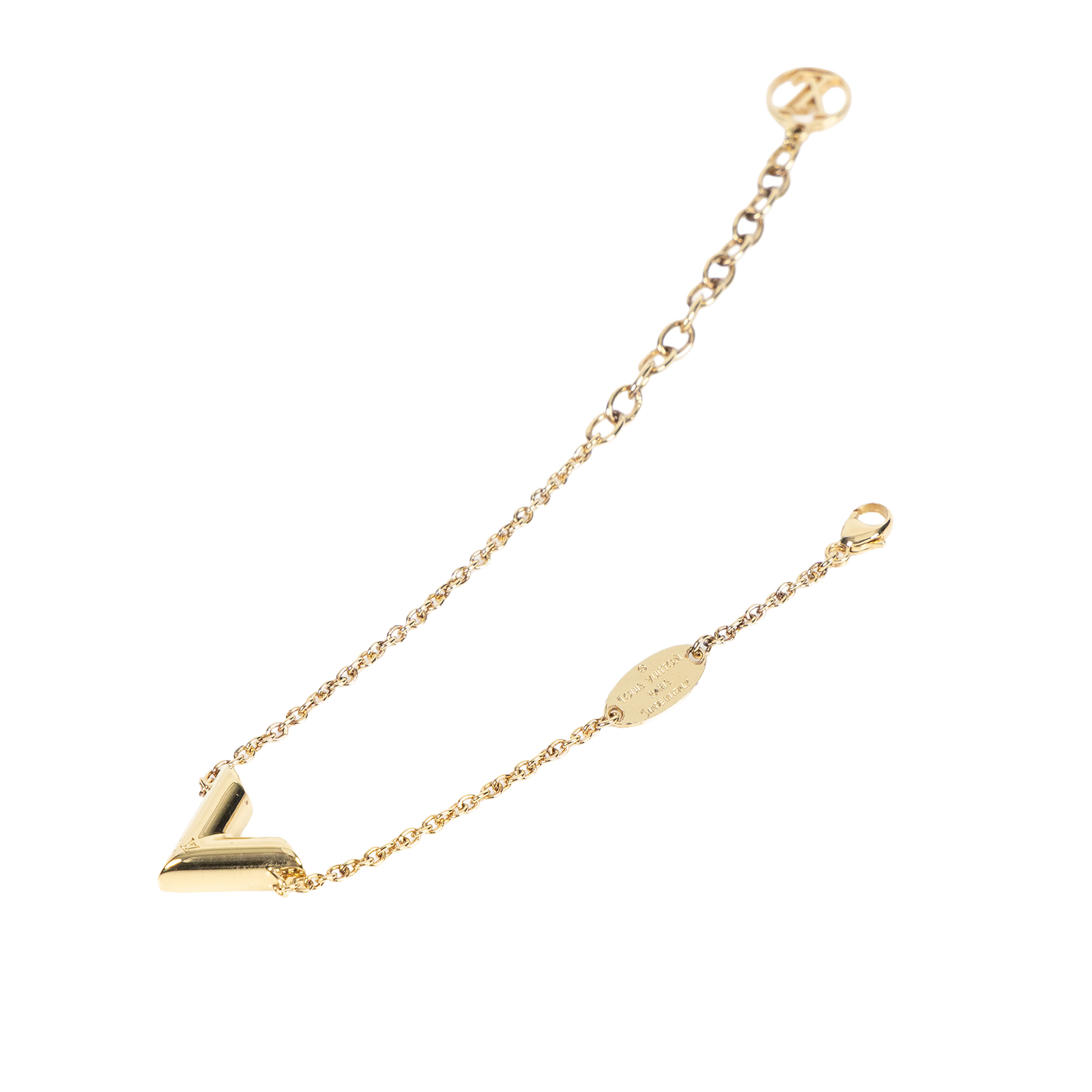 路易威登 LOUIS VUITTON Essential V 手鍊 金色 M61084 金ESSENTIAL V手鍊 原廠盒子/防塵袋