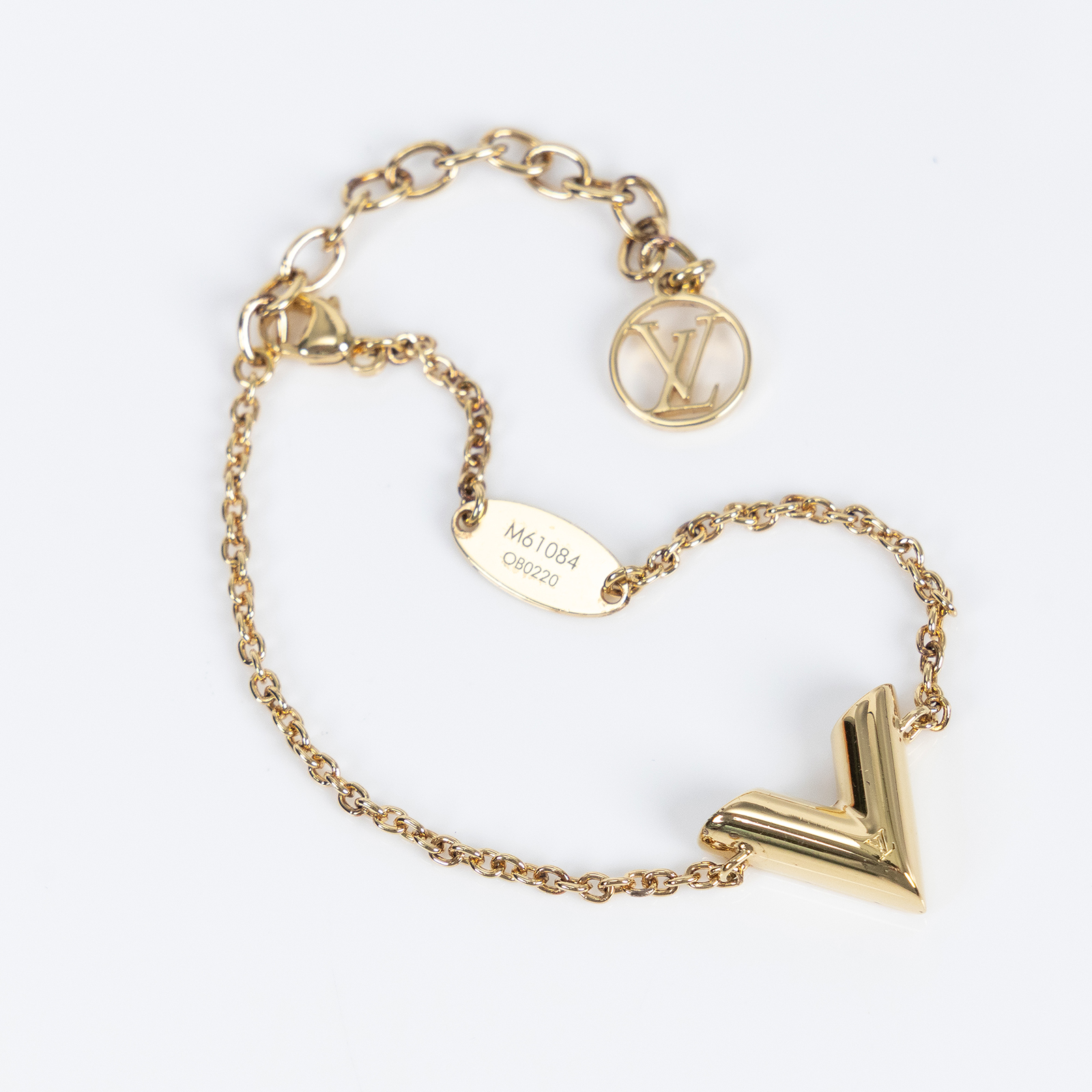 路易威登 LOUIS VUITTON Essential V 手鍊 金色 M61084 金ESSENTIAL V手鍊 原廠盒子/防塵袋