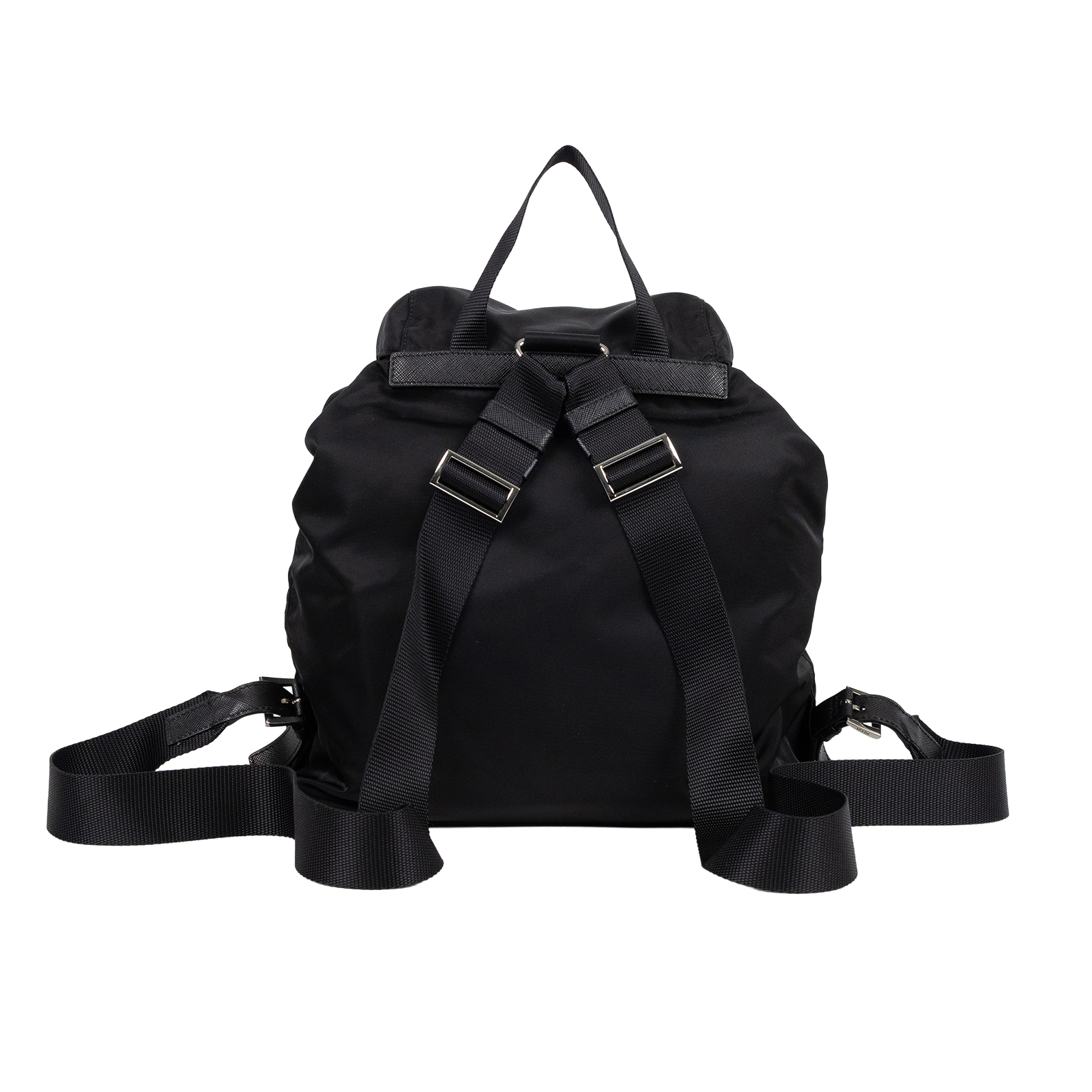 普拉達 PRADA Re-Nylon 中型 背囊 連化妝袋 1BZ811_RV44 黑尼龍後背包 防塵袋