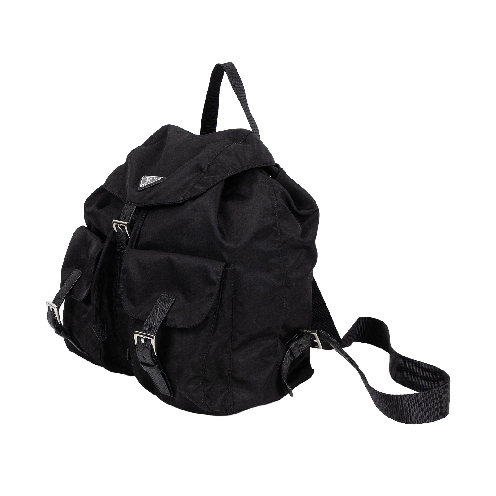 普拉達 PRADA Re-Nylon 中型 背囊 連化妝袋 1BZ811_RV44 黑尼龍後背包 防塵袋