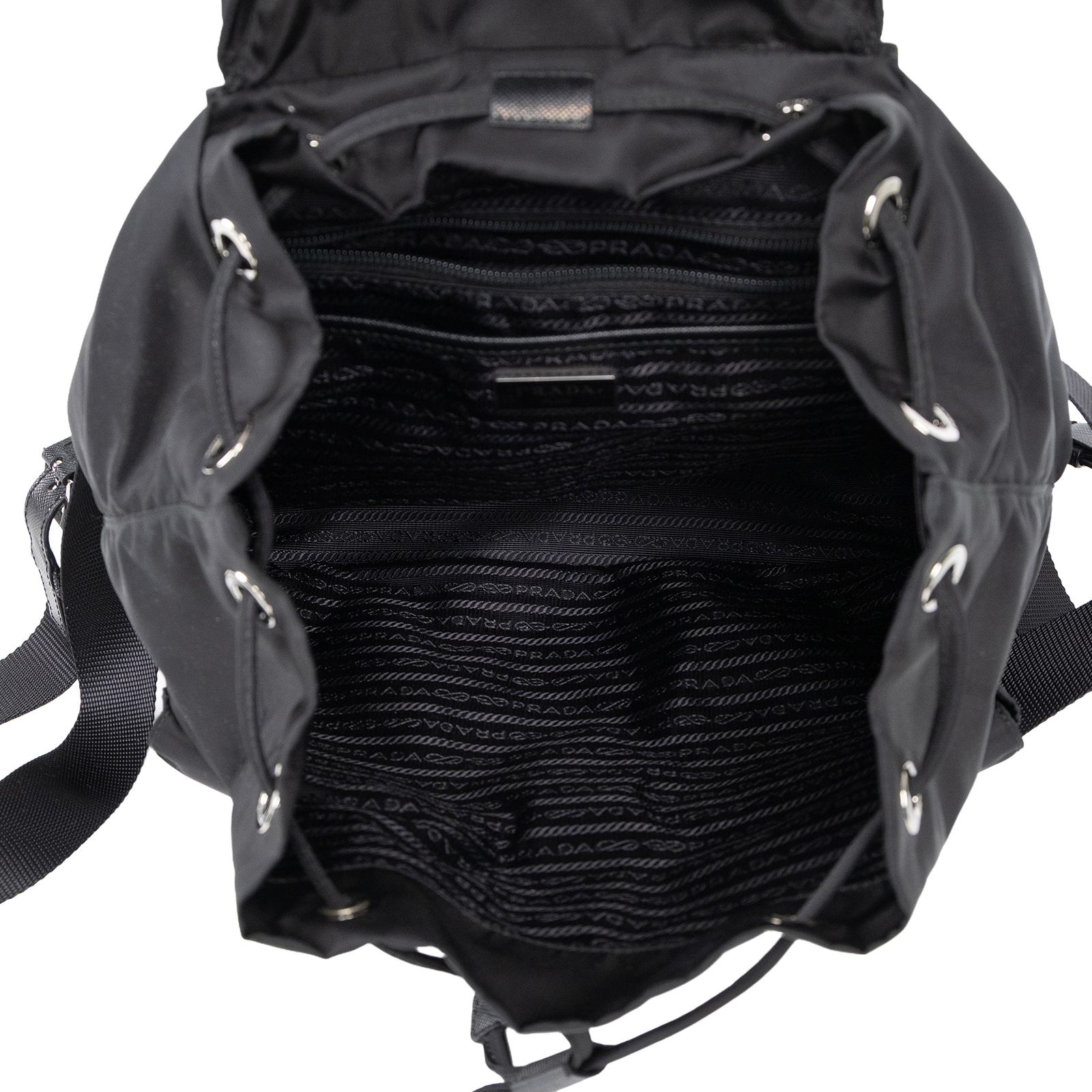 普拉達 PRADA Re-Nylon 中型 背囊 連化妝袋 1BZ811_RV44 黑尼龍後背包 防塵袋