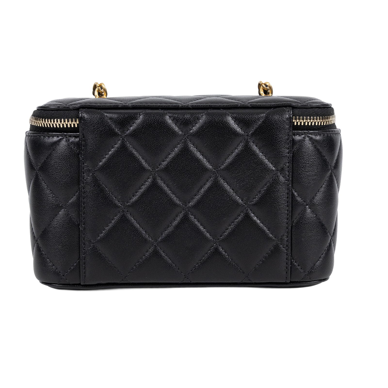 香奈兒 CHANEL 鏈子小包 化妝箱 AP2303 晶片款 黑金羊金球長盒 原廠盒子/防塵袋