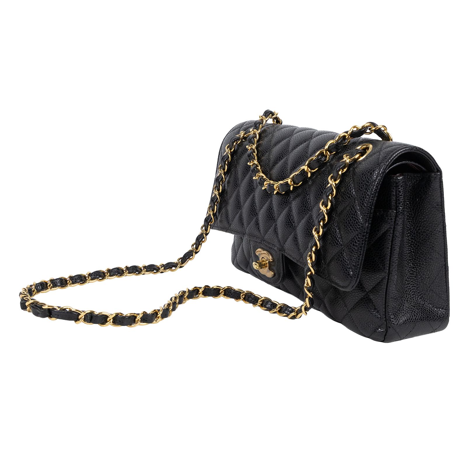 香奈兒 CHANEL CF 經典 11.12 口蓋包 A01112 Y01864 29開黑金荔枝COCO25 原廠盒子/保證卡/防塵袋/購買證明正本