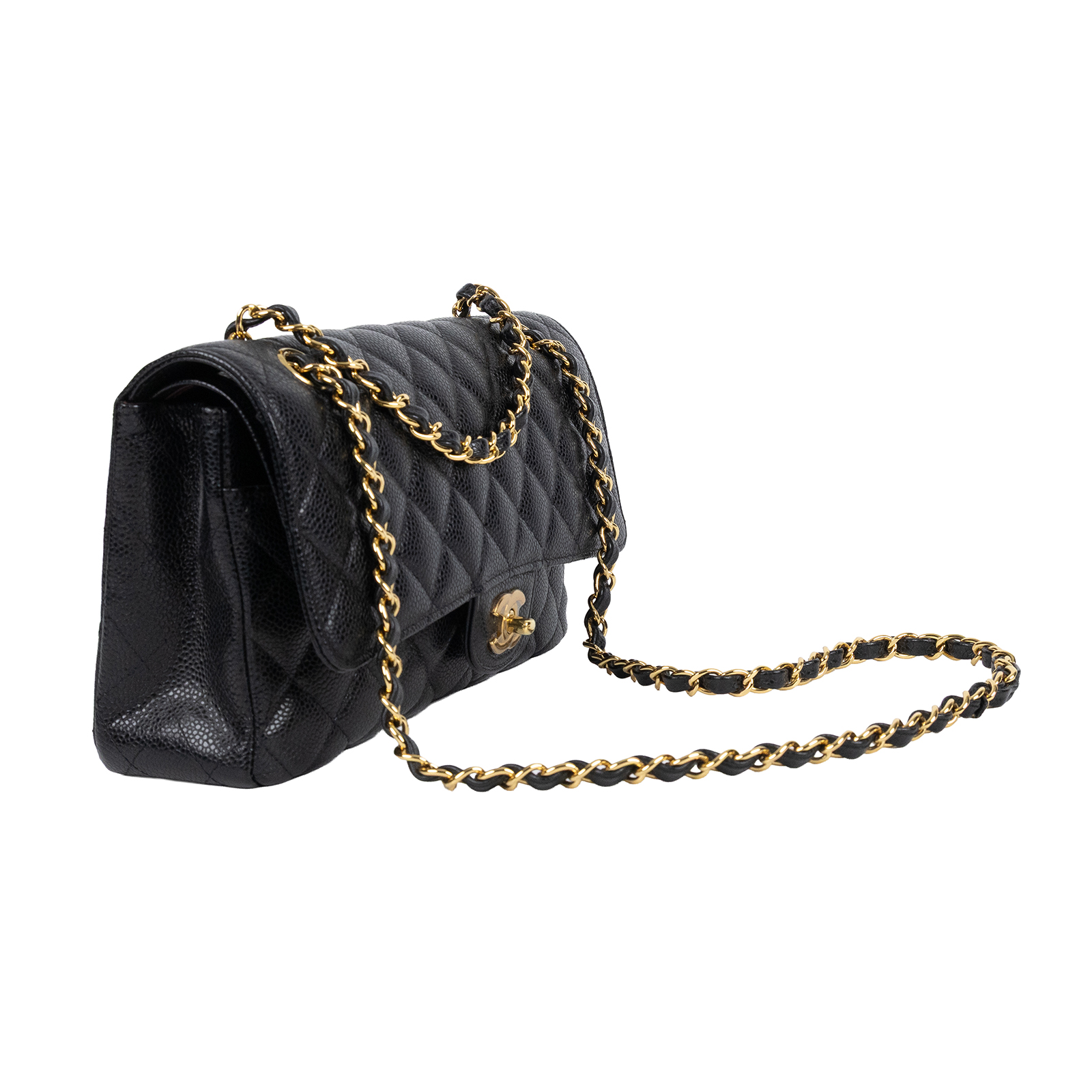 香奈兒 CHANEL CF 經典 11.12 口蓋包 A01112 Y01864 29開黑金荔枝COCO25 原廠盒子/保證卡/防塵袋/購買證明正本