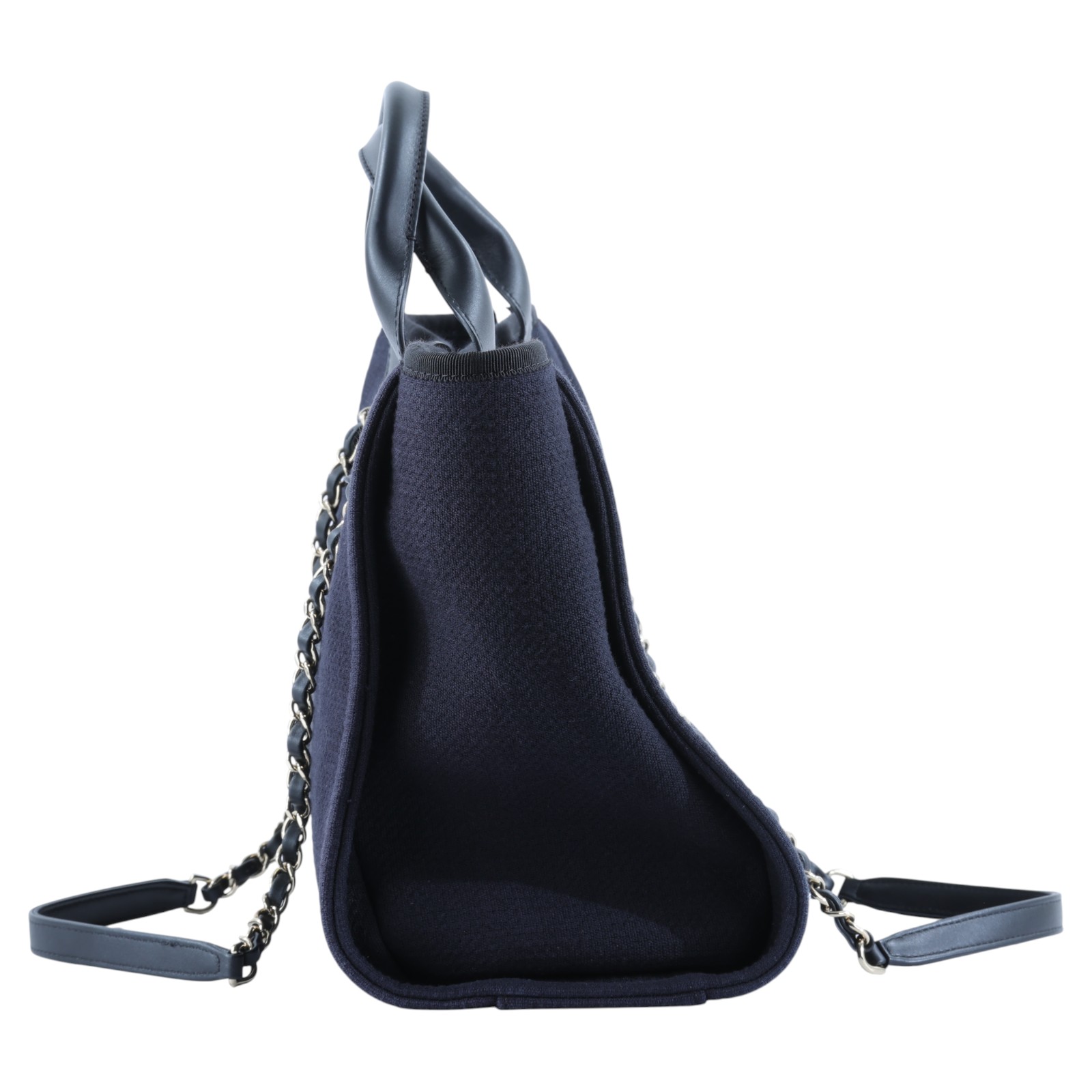 香奈兒 CHANEL 沙灘包 托特包 AS3351 B08435 晶片款 深藍帆布沙灘包 防塵袋/購買證明正本/內袋