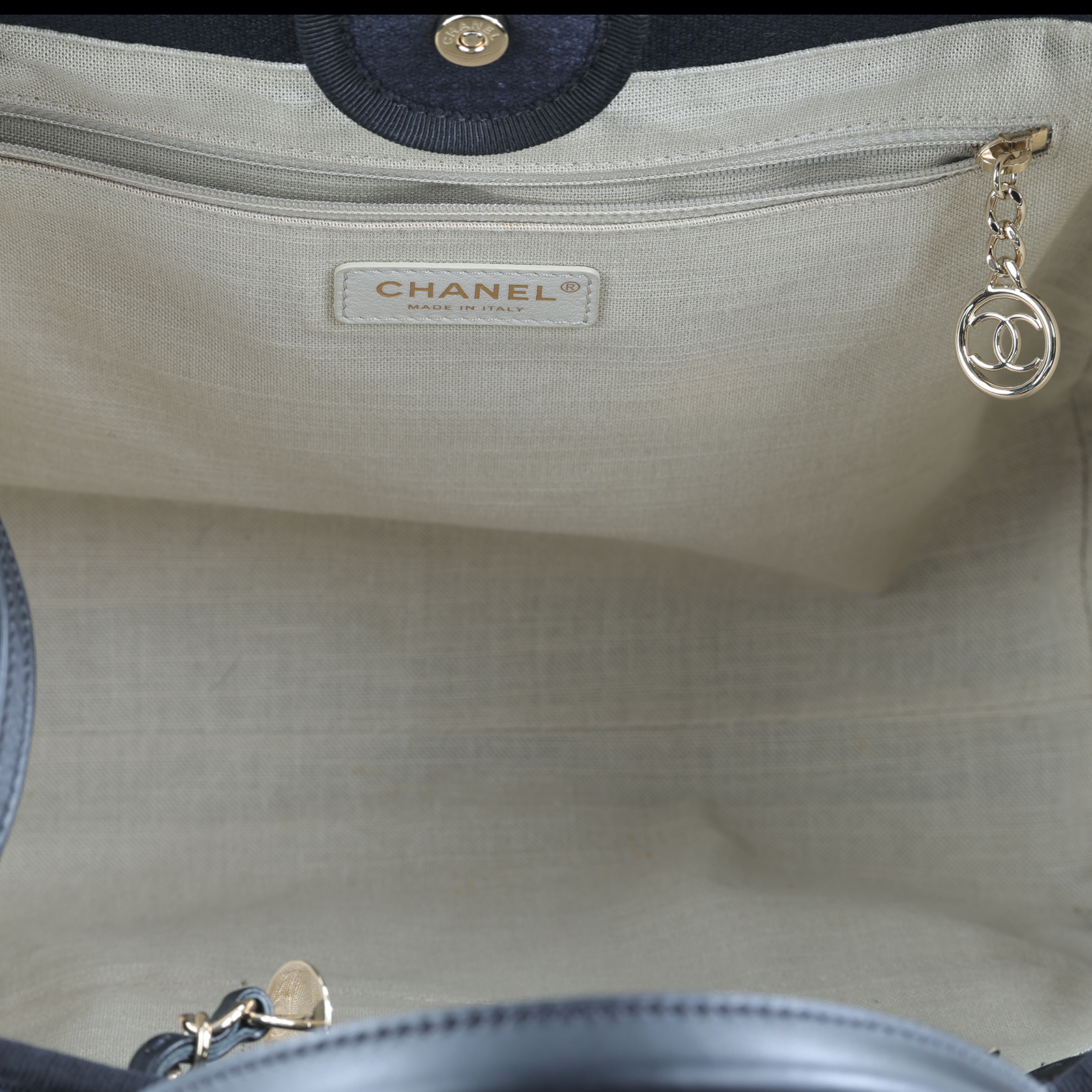 香奈兒 CHANEL 沙灘包 托特包 AS3351 B08435 晶片款 深藍帆布沙灘包 防塵袋/購買證明正本/內袋