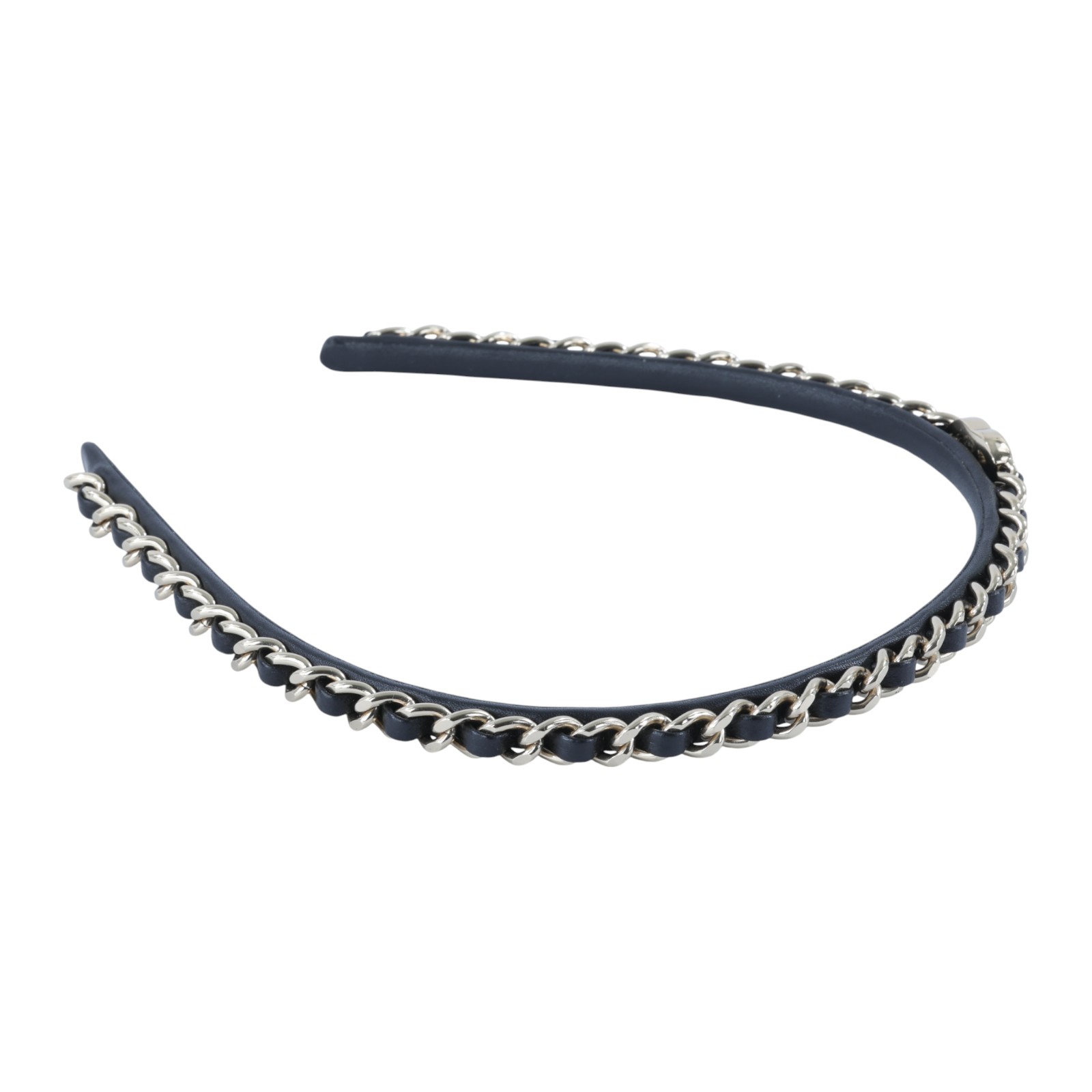 香奈兒 CHANEL 髮箍 AB6143 B05547 黑金皮穿鍊髮箍 原廠盒子/購買證明正本