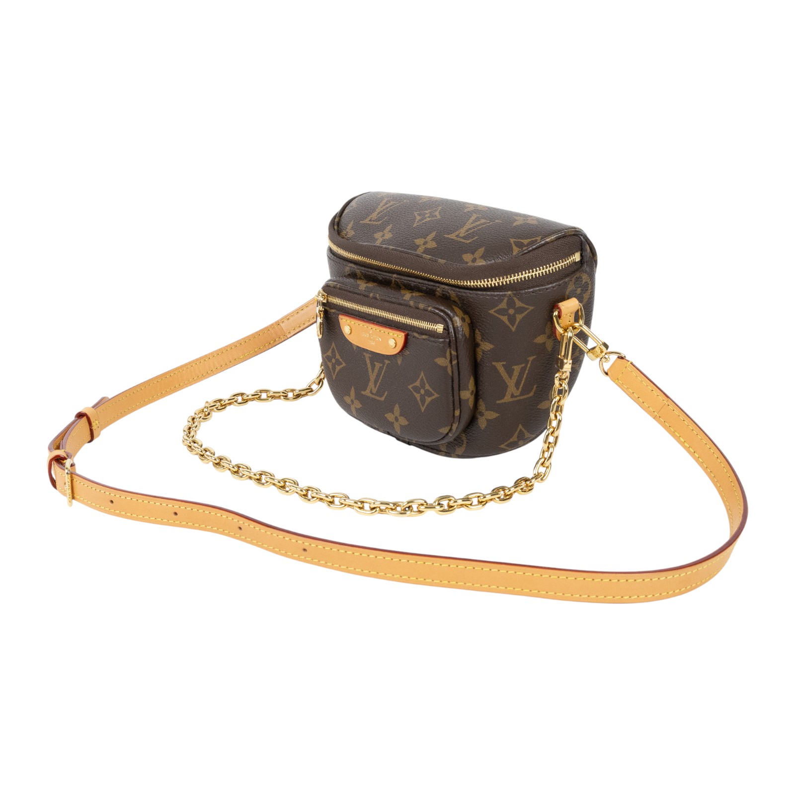 路易威登 LOUIS VUITTON Mini Bumbag 迷你 腰包 鏈條 單肩包 M82335 晶片款  原廠盒子/防塵袋/購買證明