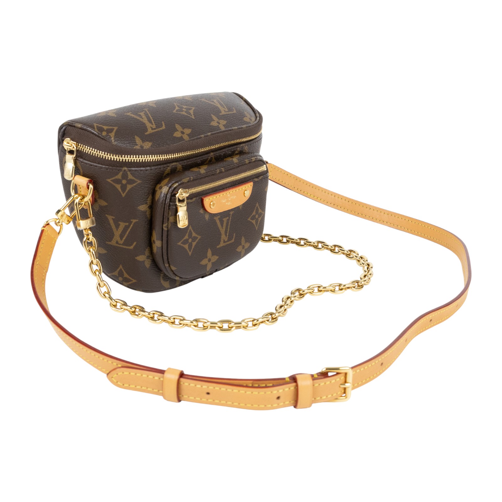 路易威登 LOUIS VUITTON Mini Bumbag 迷你 腰包 鏈條 單肩包 M82335 晶片款  原廠盒子/防塵袋/購買證明