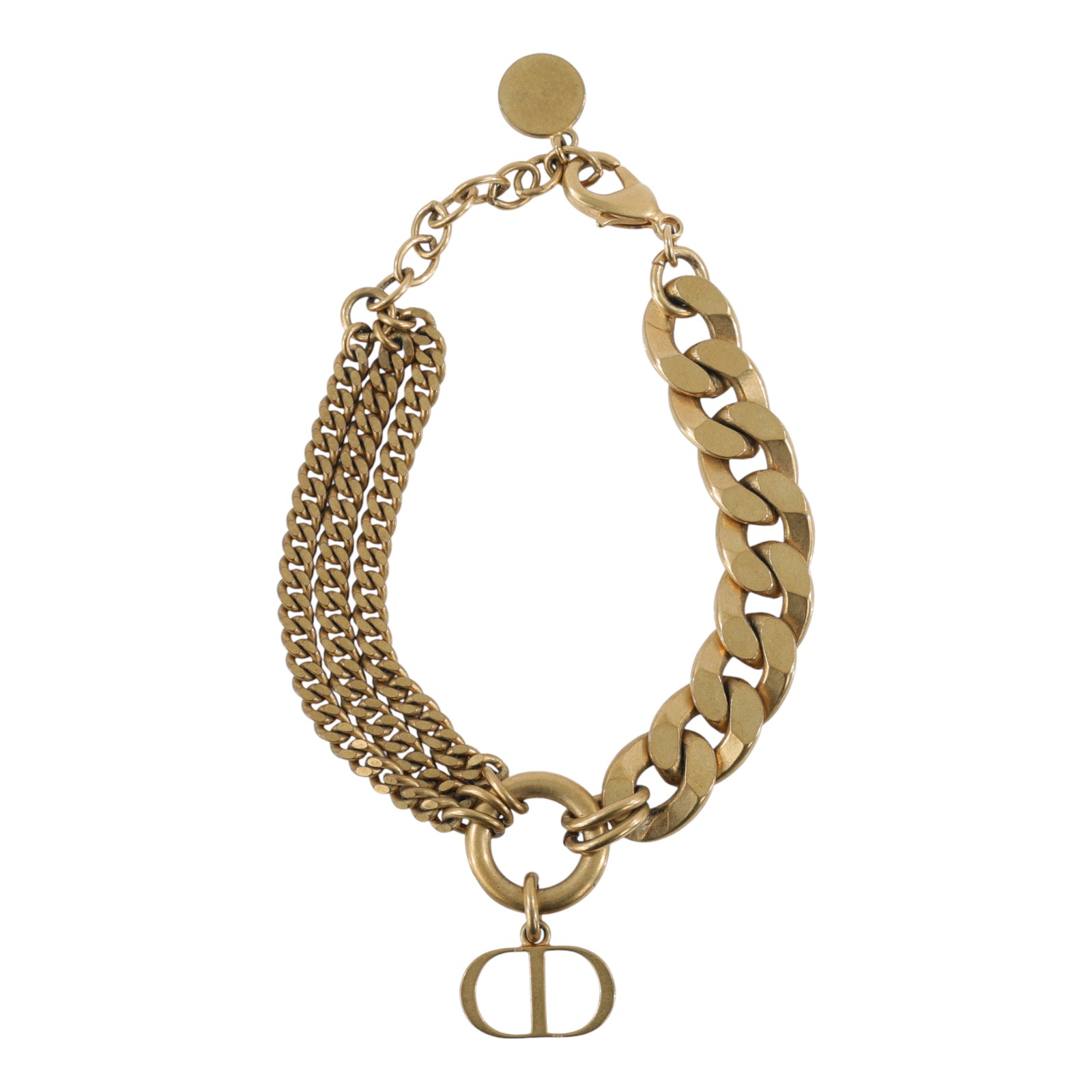 迪奧 CHRISTIAN DIOR 30 Montaigne 手鍊  金色古巴手鍊 防塵袋