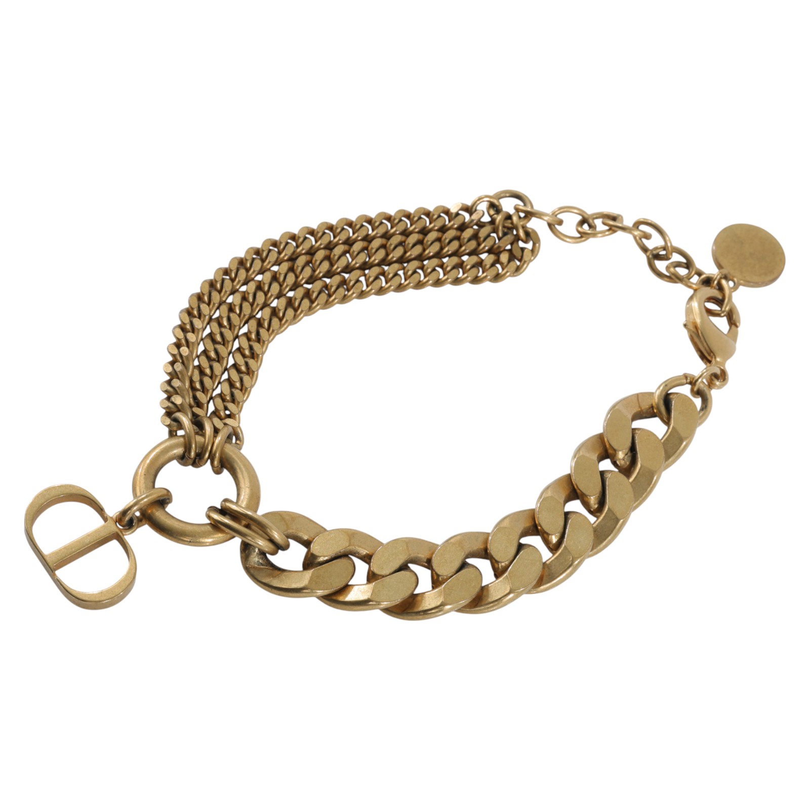 迪奧 CHRISTIAN DIOR 30 Montaigne 手鍊  金色古巴手鍊 防塵袋