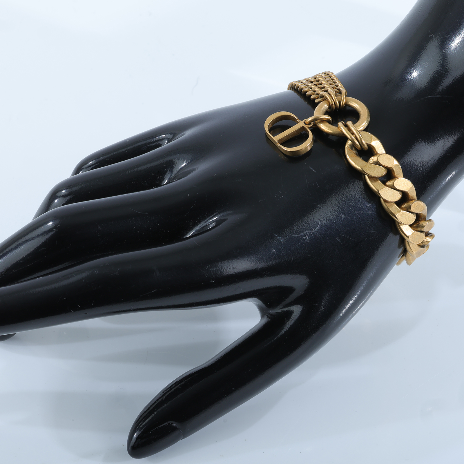 迪奧 CHRISTIAN DIOR 30 Montaigne 手鍊  金色古巴手鍊 防塵袋