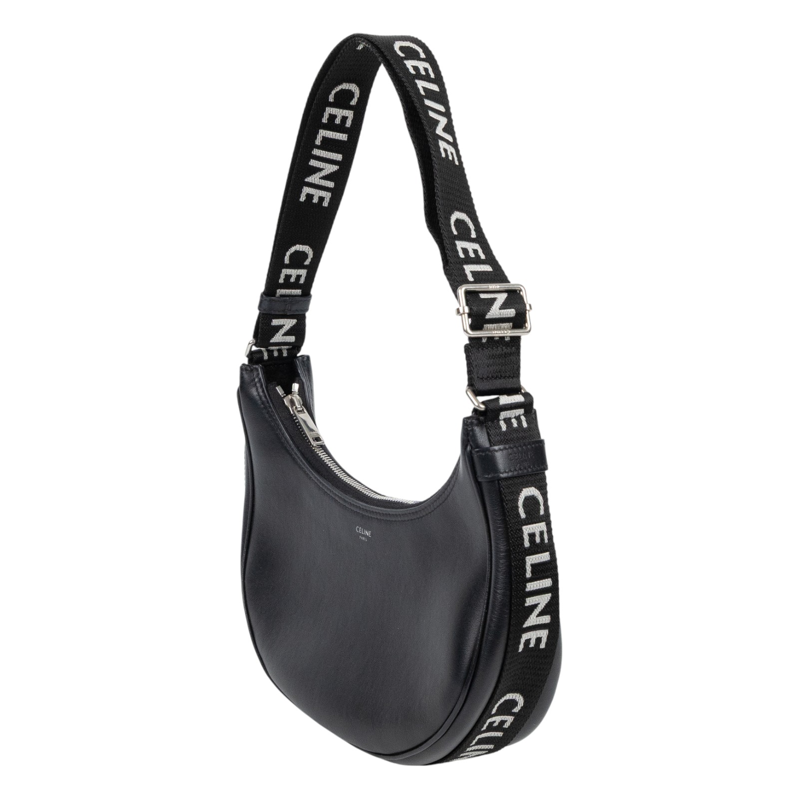 思琳 CELINE Ava 中型 肩背 手提包 196963DGQ 黑拼CELINE 帆布背帶AVA MEDIUM HOBO 防塵袋