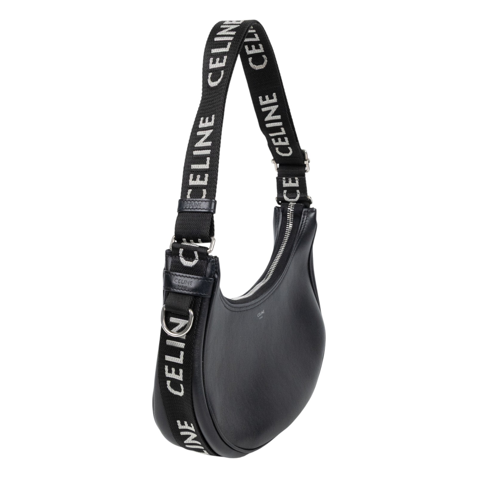 思琳 CELINE Ava 中型 肩背 手提包 196963DGQ 黑拼CELINE 帆布背帶AVA MEDIUM HOBO 防塵袋