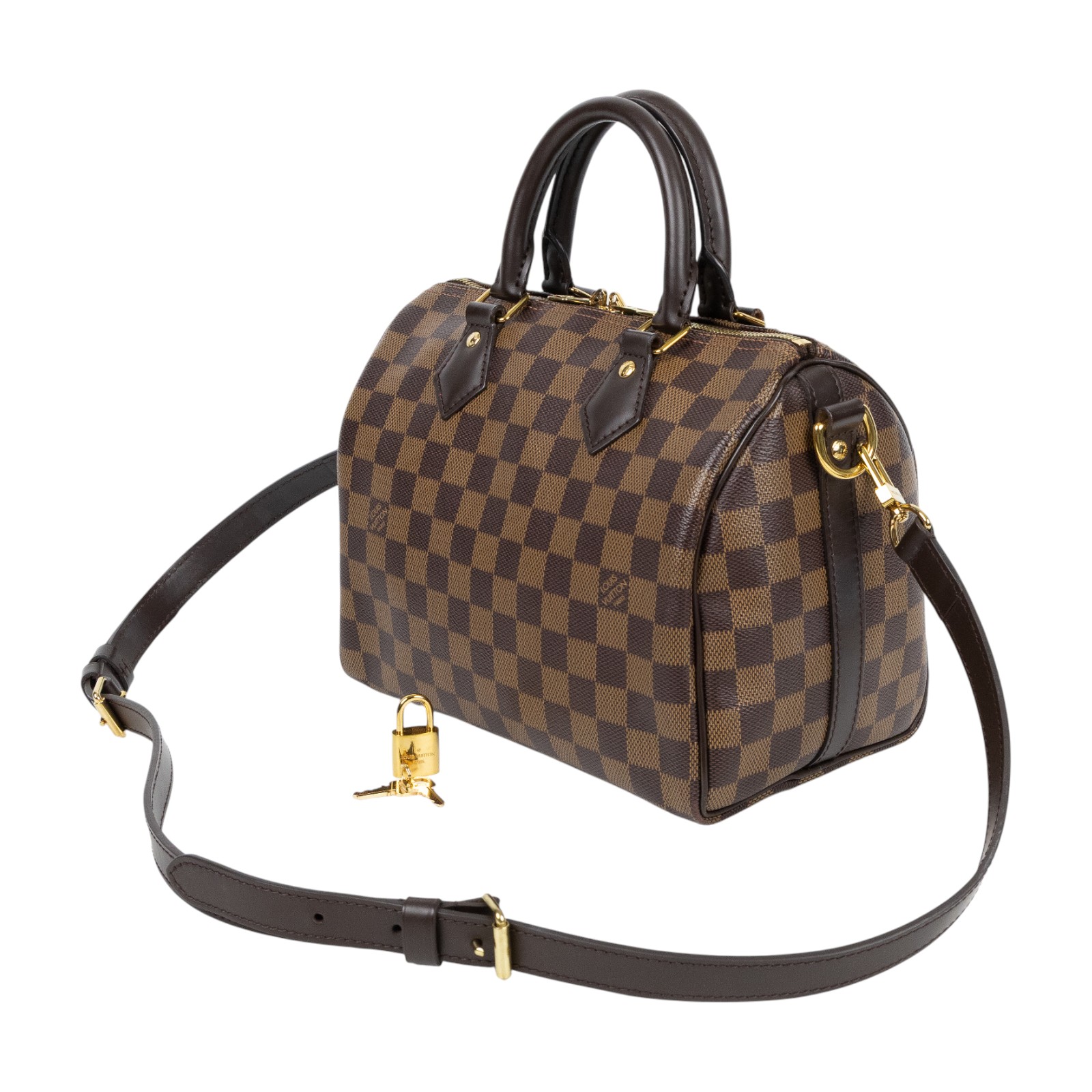 路易威登 LOUIS VUITTON Speedy Bandoulière 25  波士頓包 手提包 棕棋盤格 N40575 晶片款  原廠盒子/防塵袋/購買證明正本/鎖組/背帶