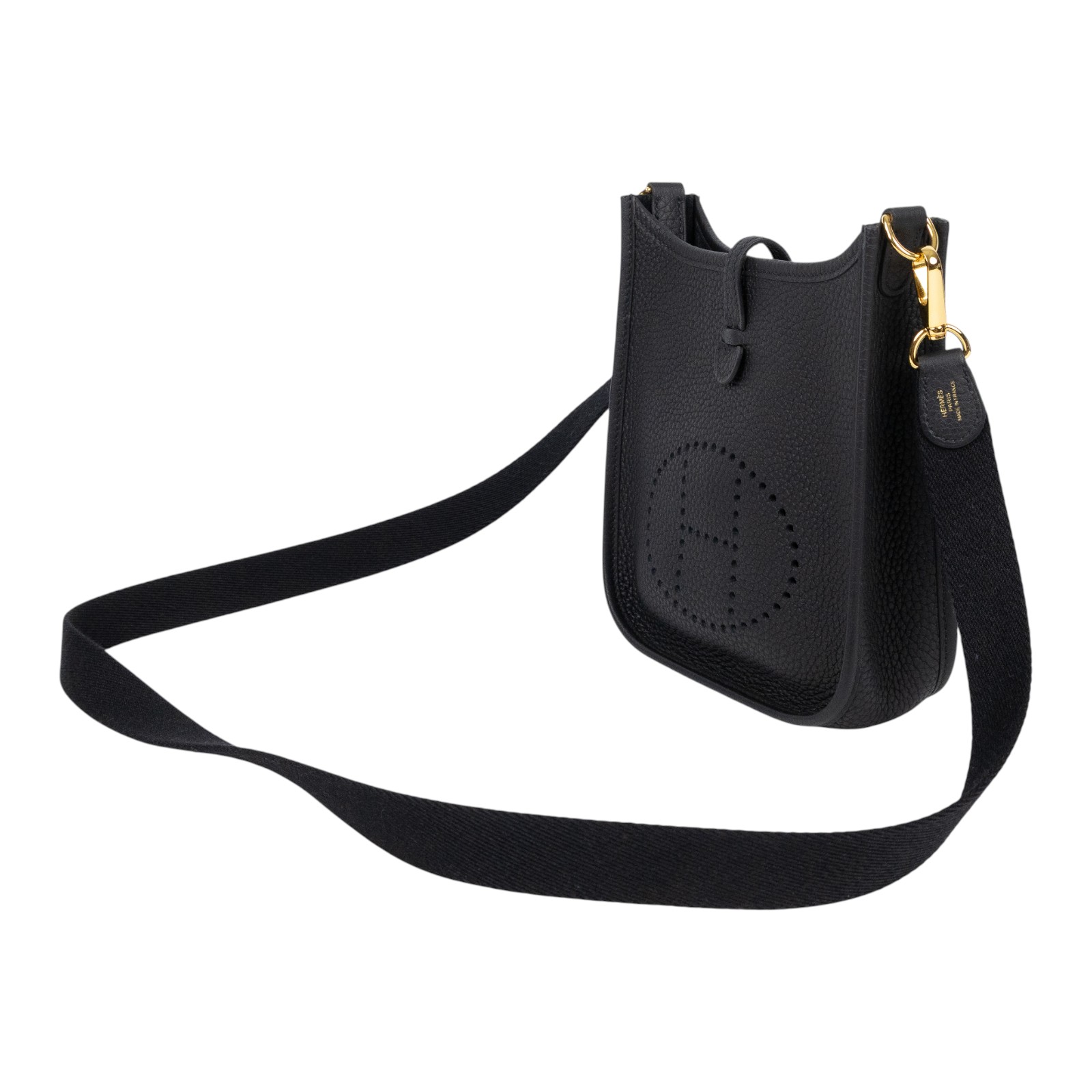 愛馬仕 Hermes Evelyne Bag Mini 伊芙琳包 Evelyne 16 黑色 金色五金 H069426CC89 /D MM 010 AW  防塵袋