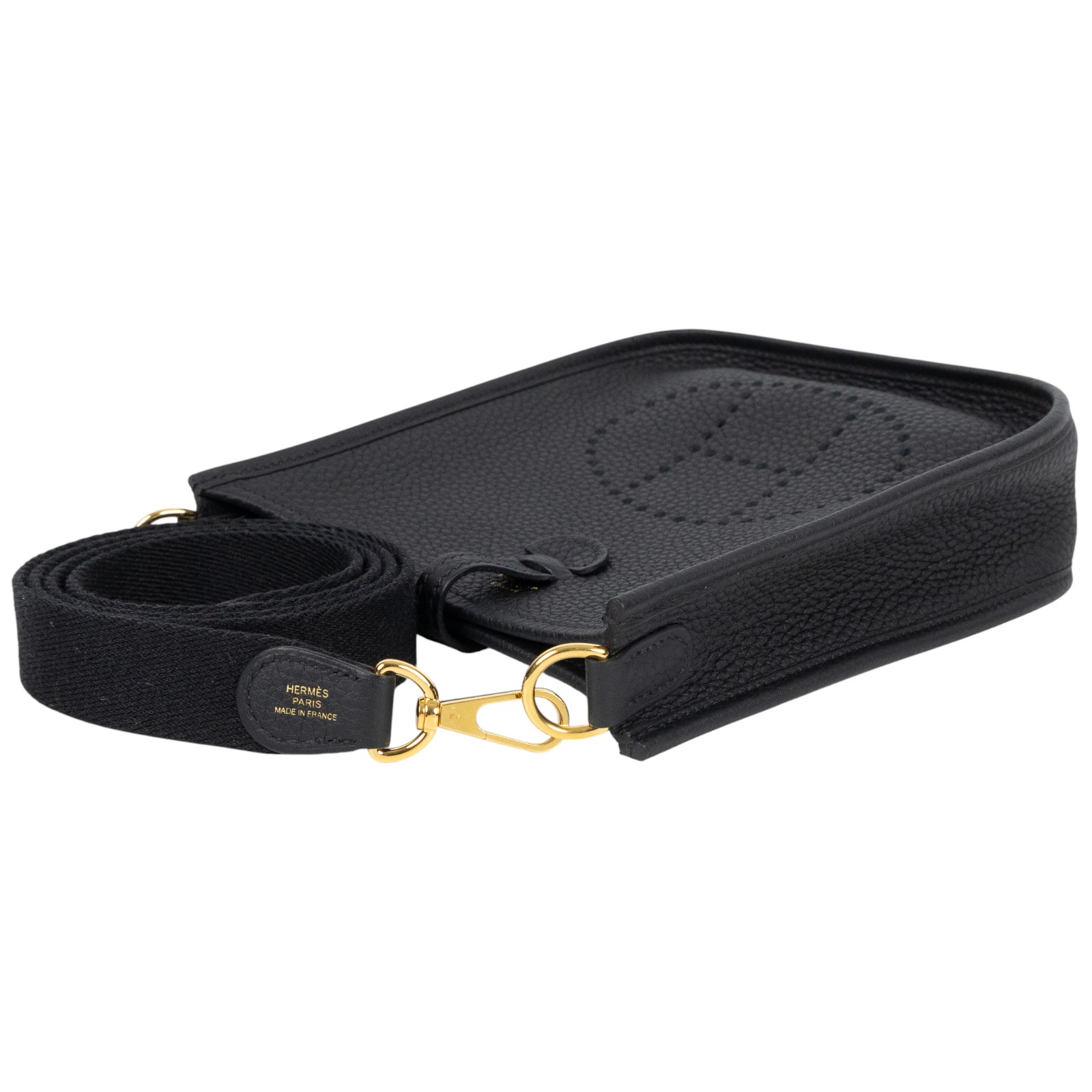 愛馬仕 Hermes Evelyne Bag Mini 伊芙琳包 Evelyne 16 黑色 金色五金 H069426CC89 /D MM 010 AW  防塵袋