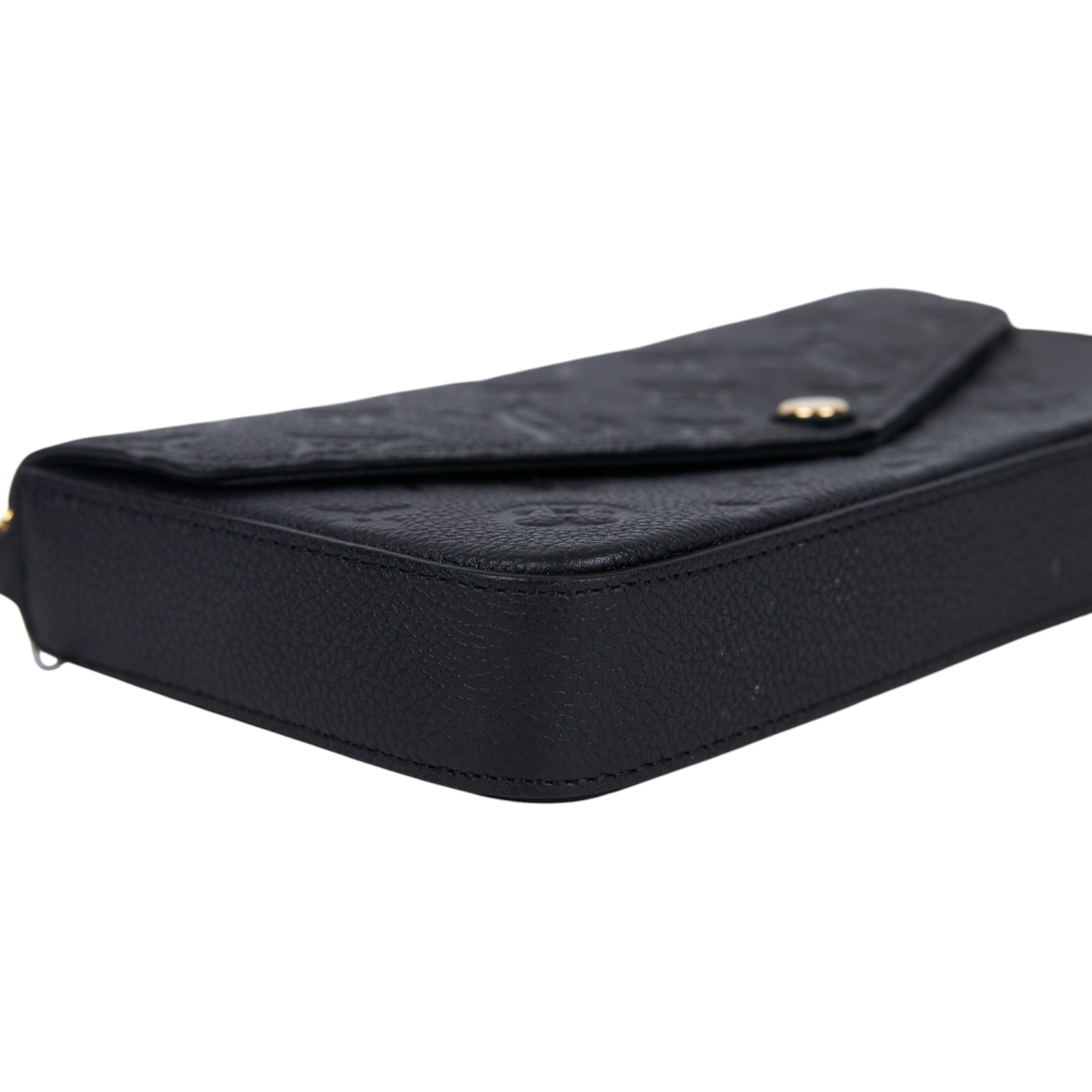 路易威登 LOUIS VUITTON Félicie Pochette 經典壓花皮格 WOC 翻蓋 斜背 鍊帶 肩背包 黑色 M64064 晶片款  原廠盒子/購買證明正本